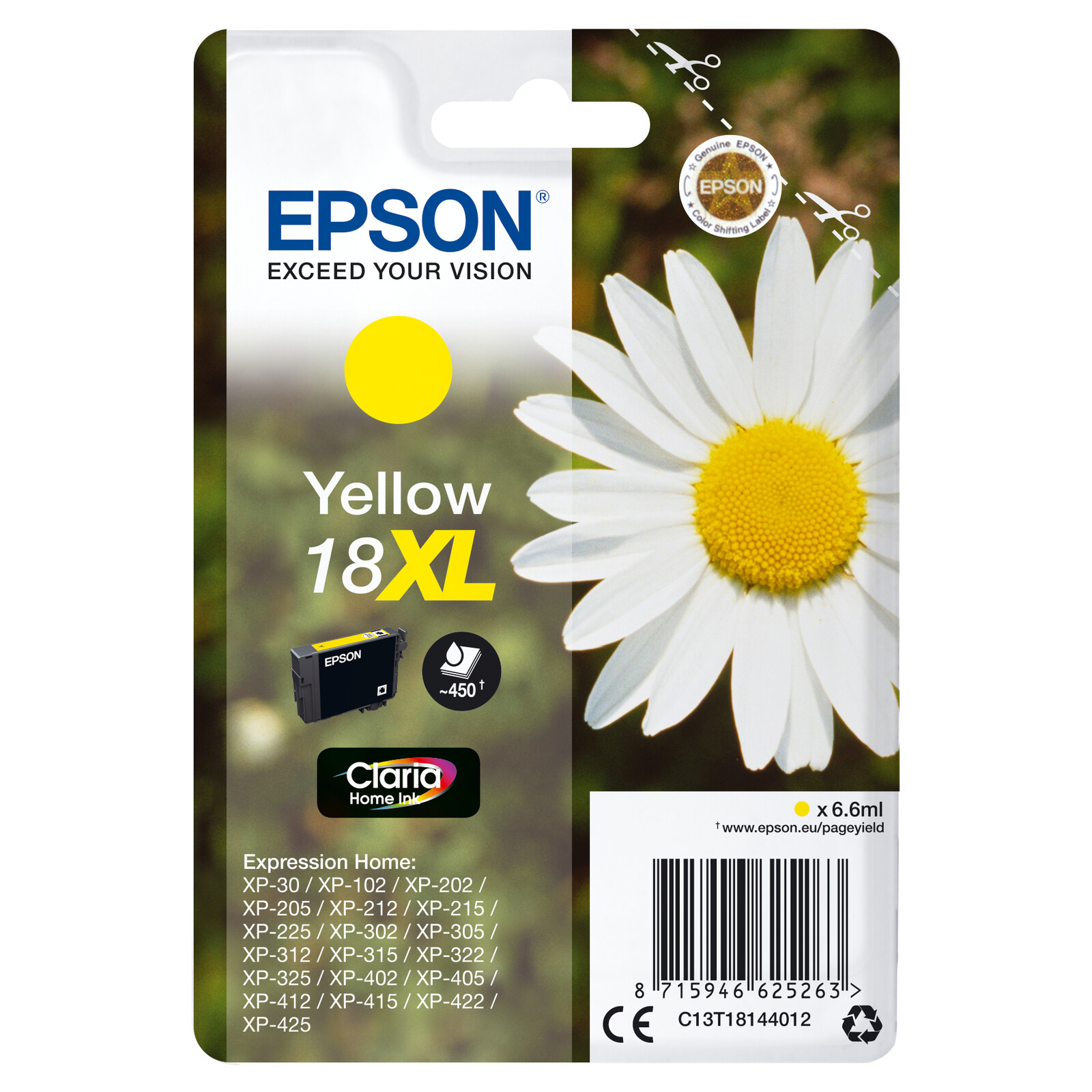 Epson 18XL T1814 Tinte Yellow 6,6ml