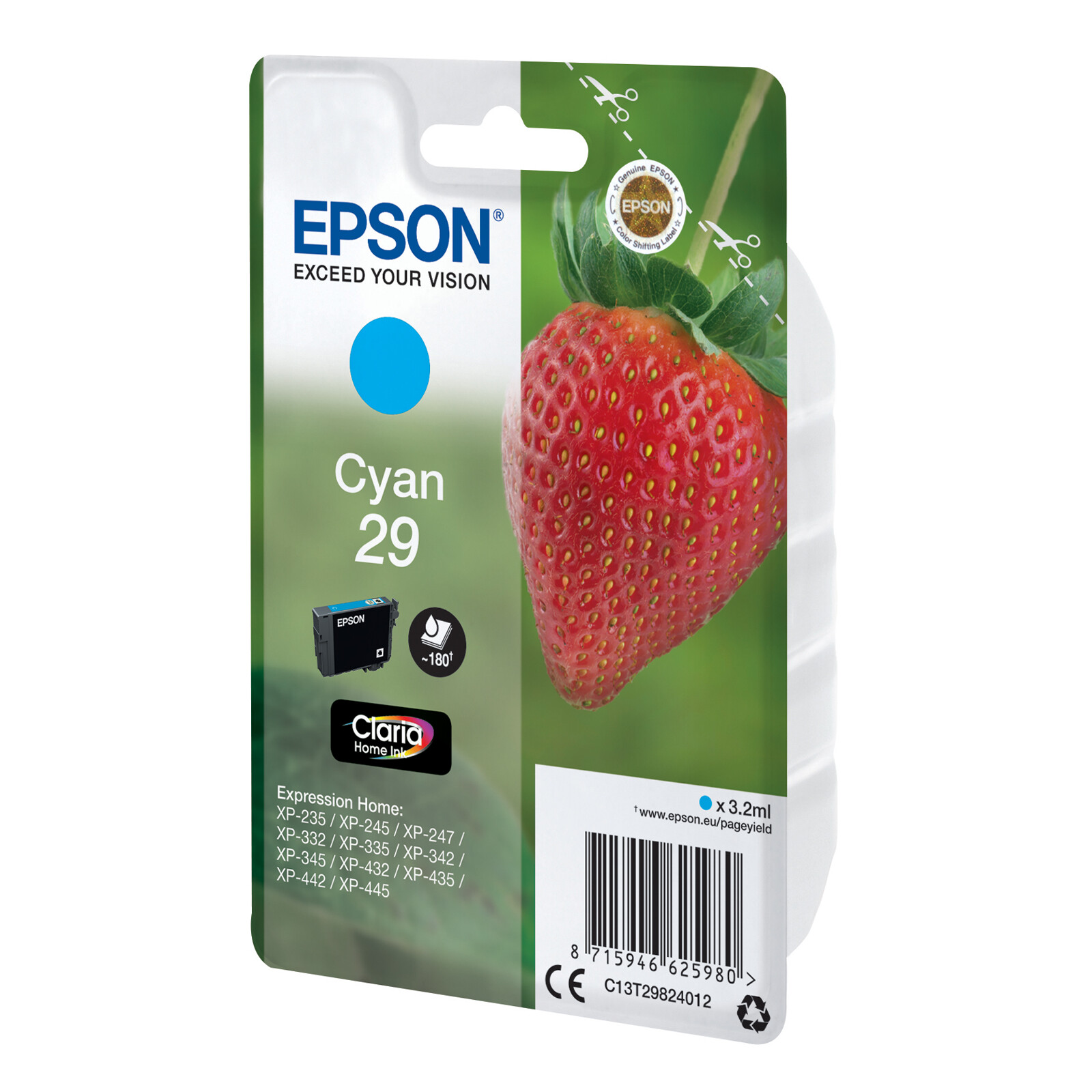 Epson 29 T2982 Tinte Cyan 3,2ml