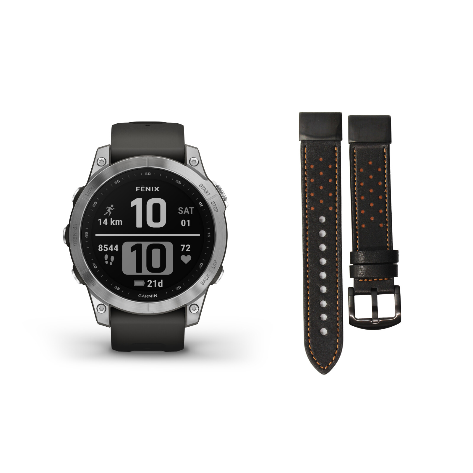 Garmin Fenix 7 silver/graphite + Gratis Mika Band schwarz

