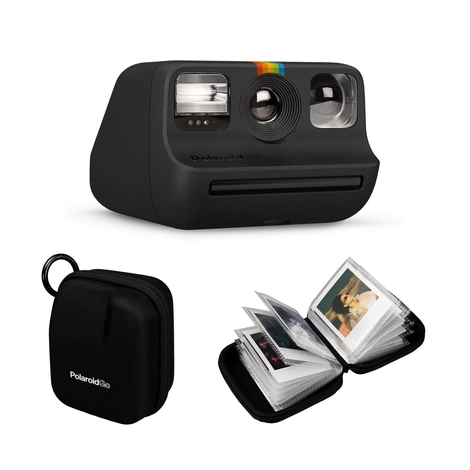 Polaroid GO Instant Kamera Schwarz + Tasche + Album