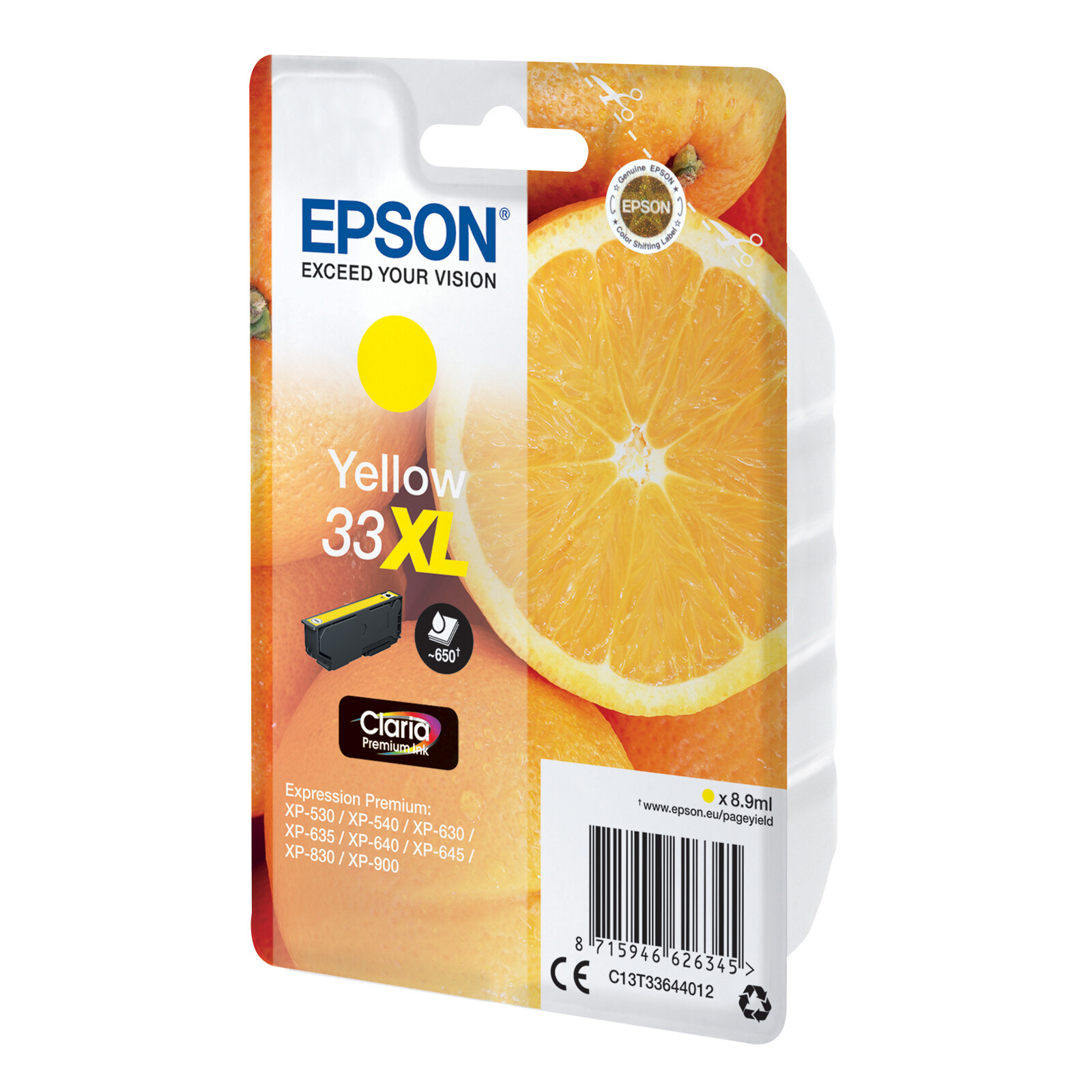 Epson 33XL T3364 Tinte Yellow 8,9ml