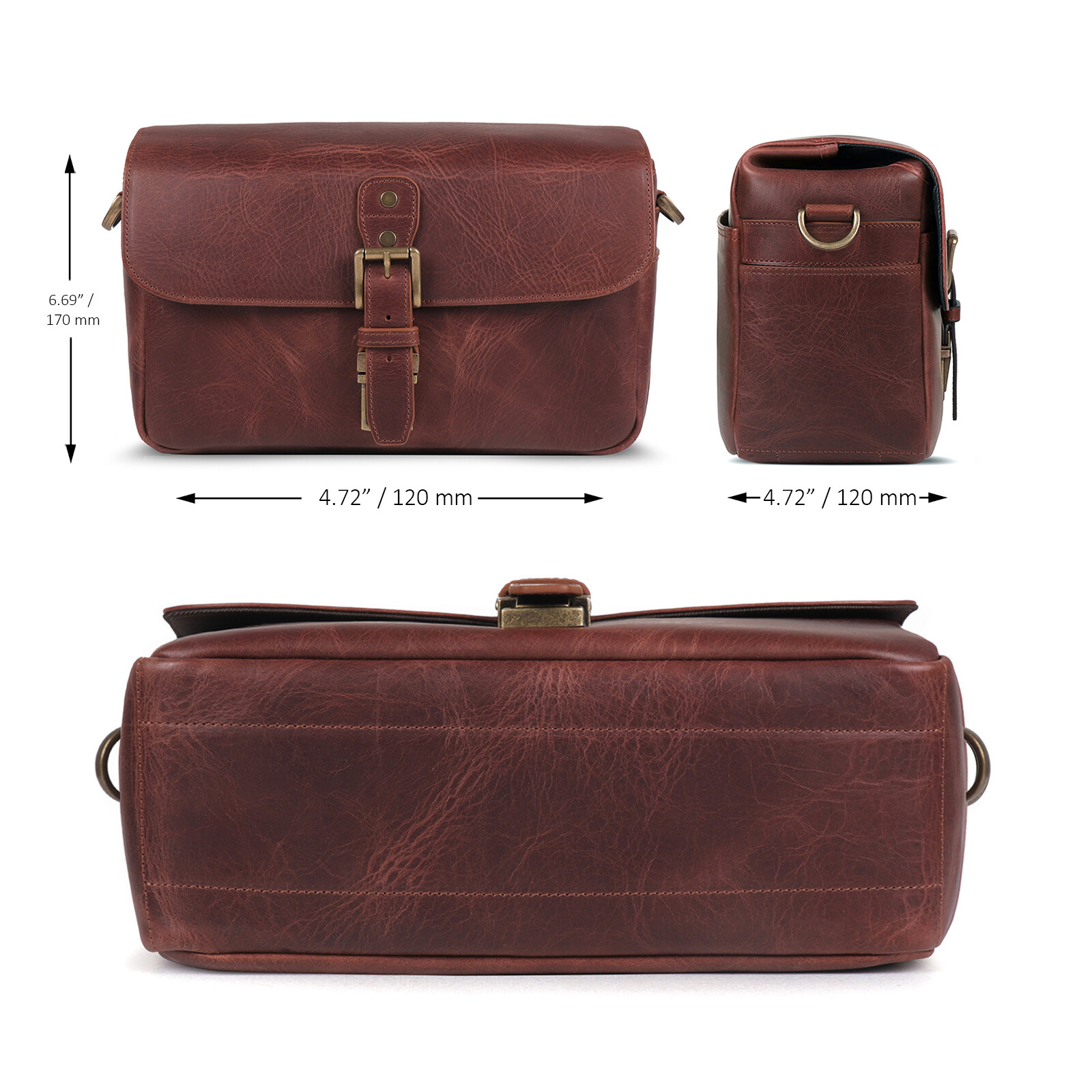 MegaGear MG1331 Torres Cameratas - Echt Leren Koerierstas Voor Spiegelloze, Instant En DSLR Camera's