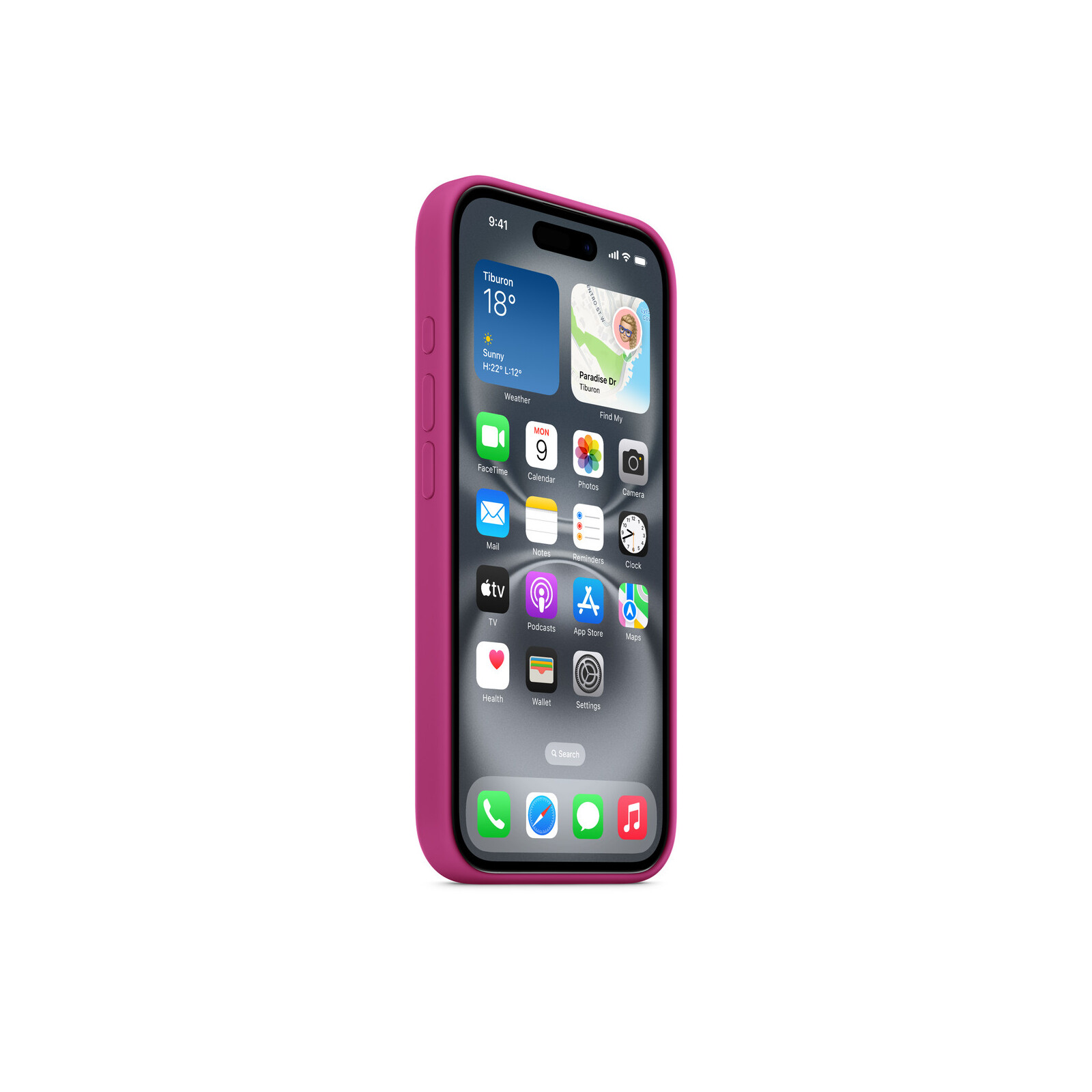  Apple iPhone 16 Silikon Case mit Magsafe fuchsia 