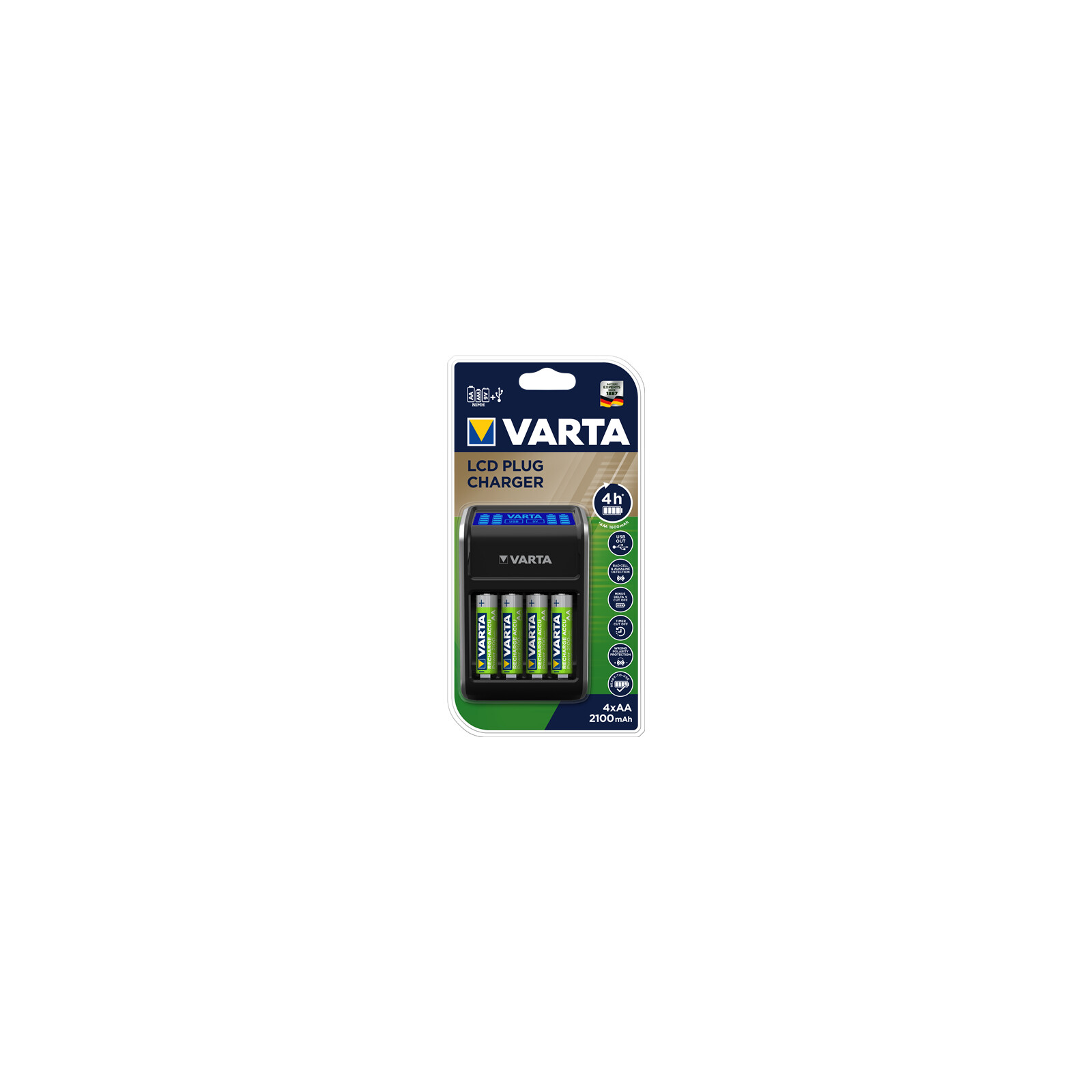 Varta LCD Plug Charger incl. 4x AA 2100 mAh