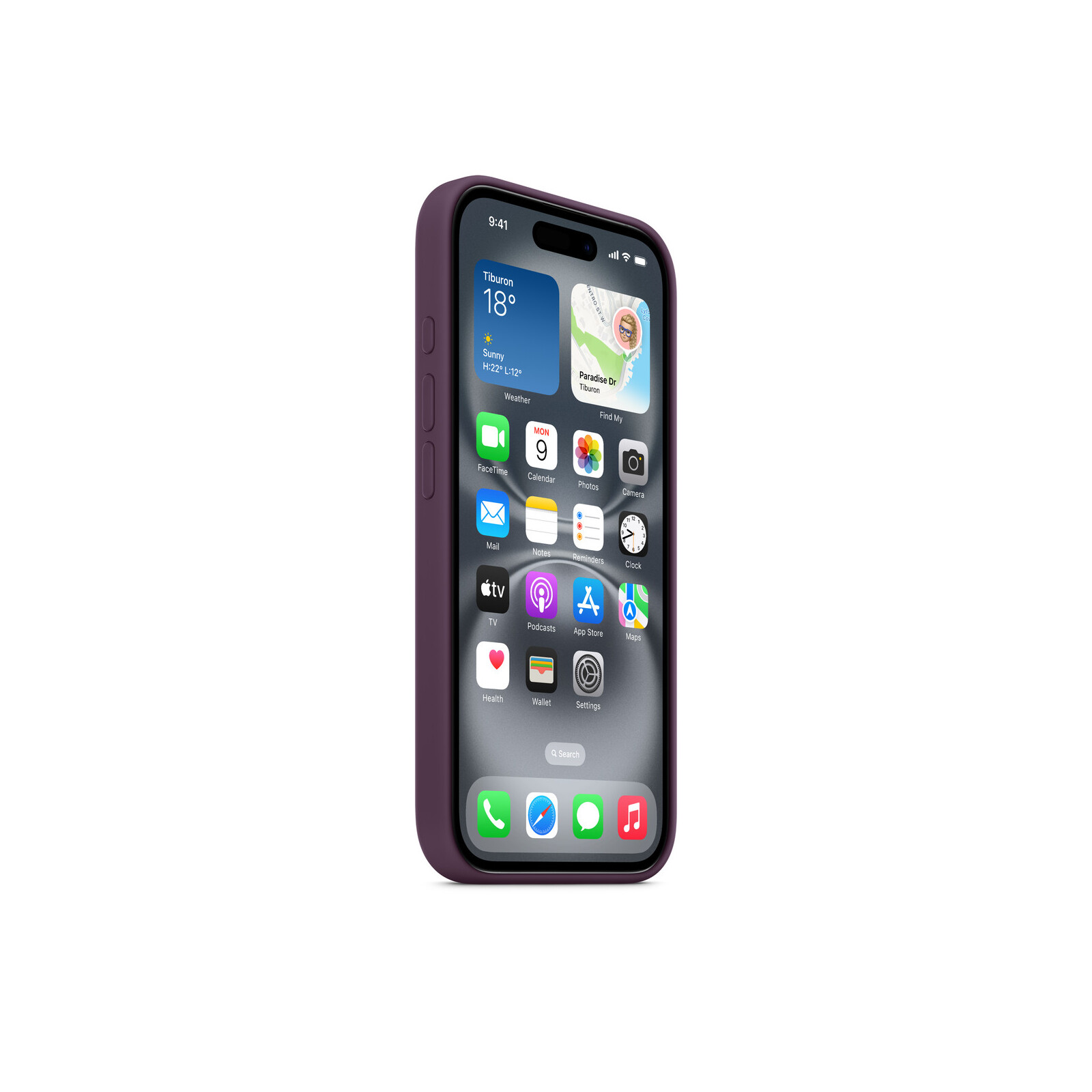 Apple iPhone 16 Silikon Case mit Magsafe plum 