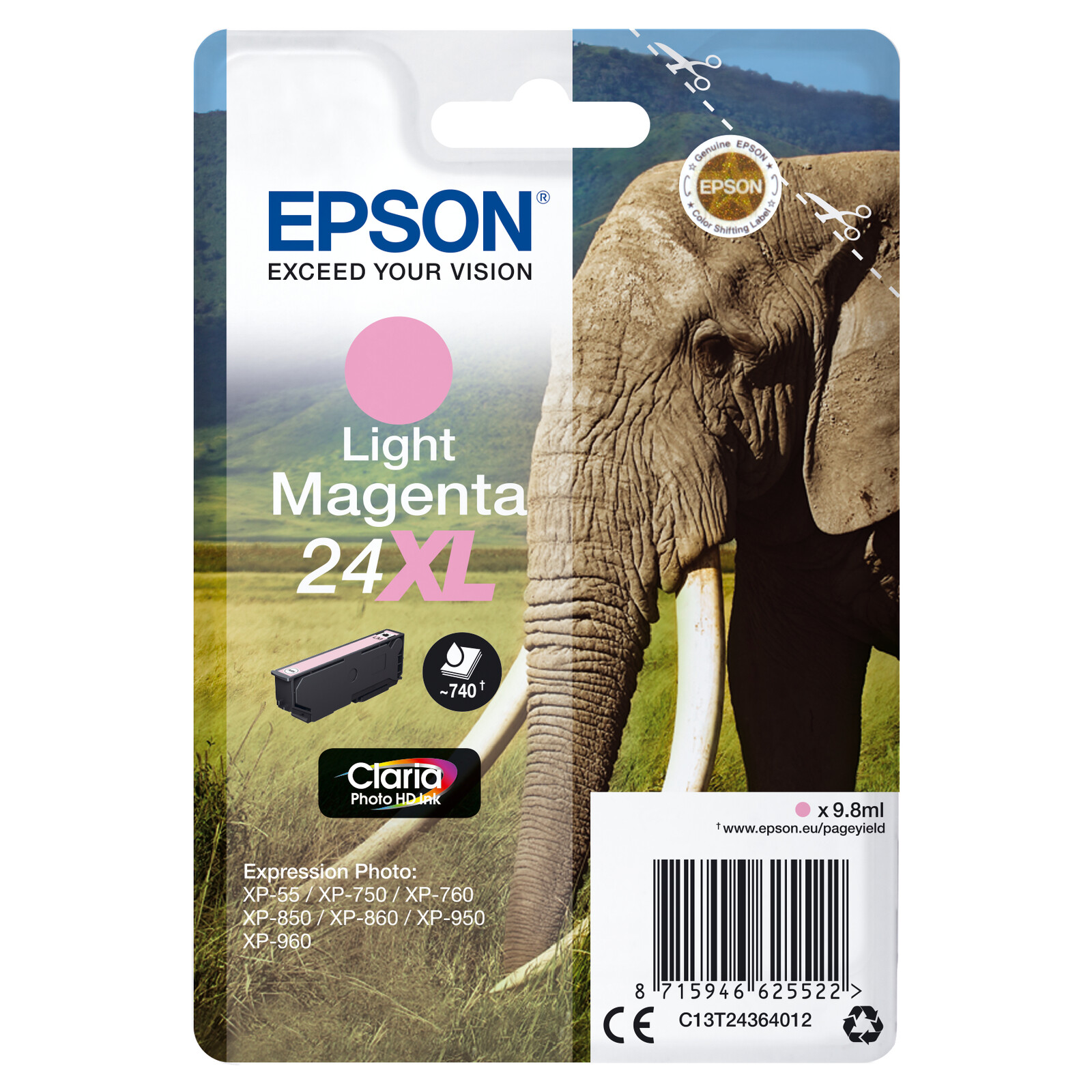 Epson 24XL T2436 Tinte Photo Light Magenta 9,8ml