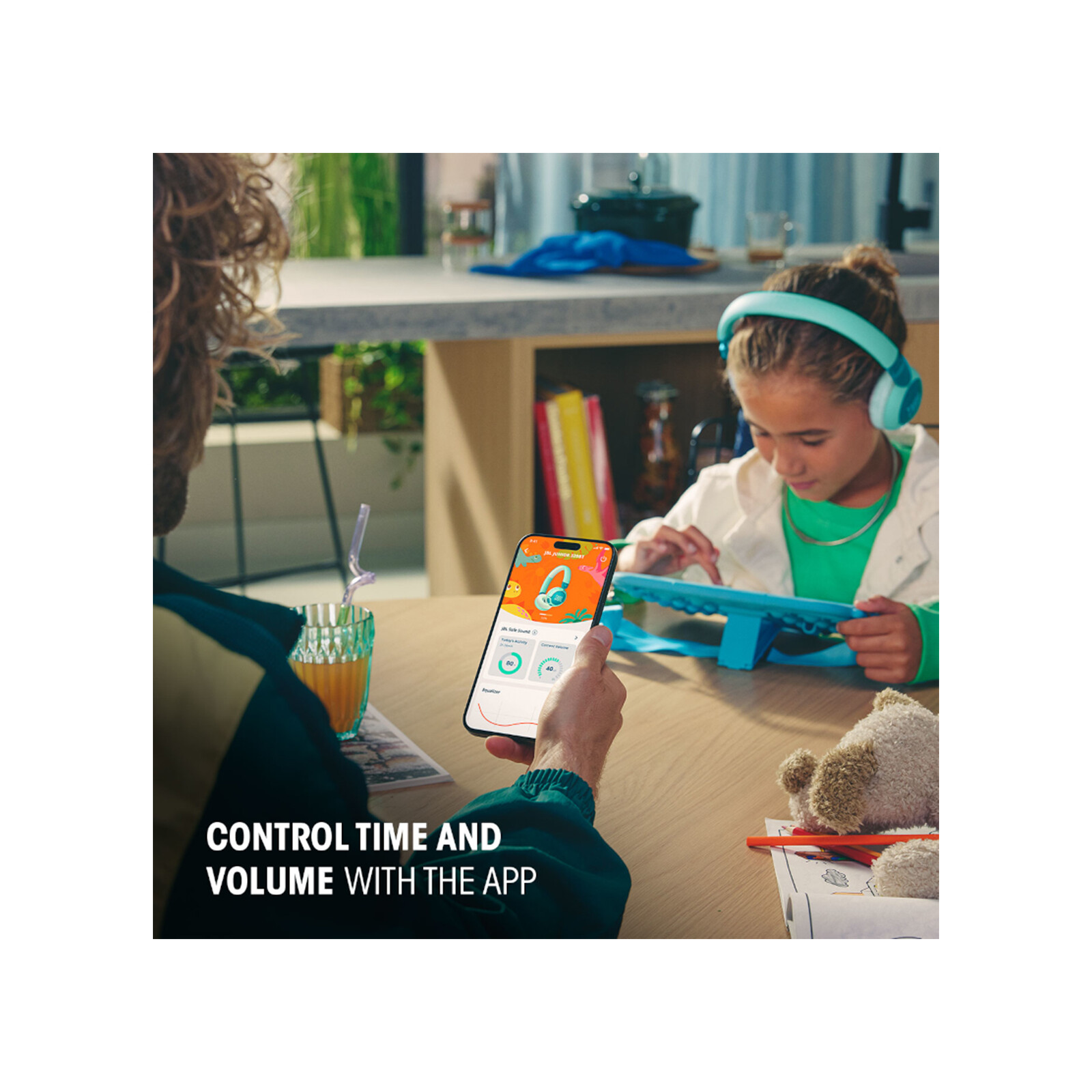 JBL JR320BT kabellose On-Ear Kopfhörer für Kinder <85dB, grün