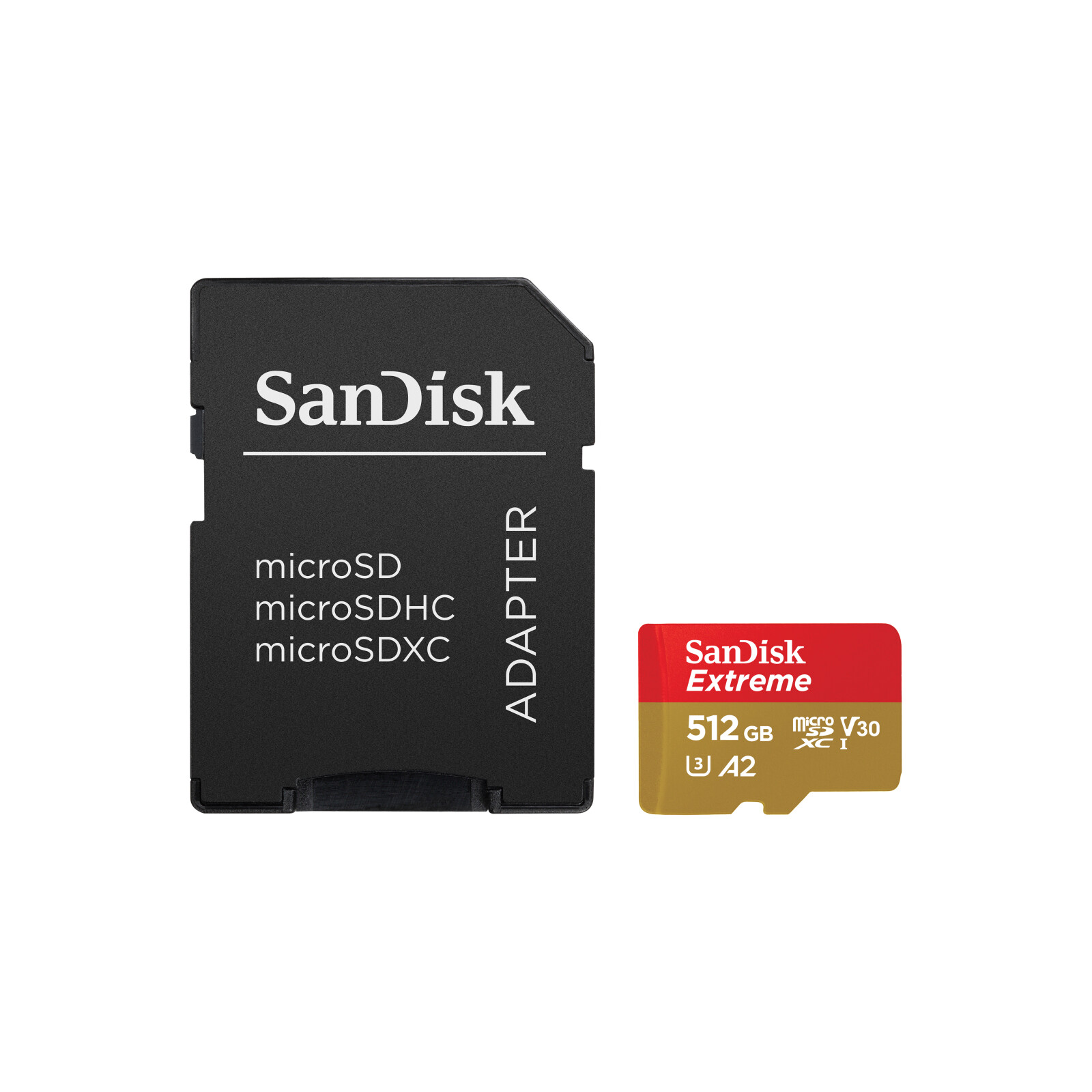 SanDisk mSDXC 512GB Extreme A2 V30 190MB/sek + Adapter