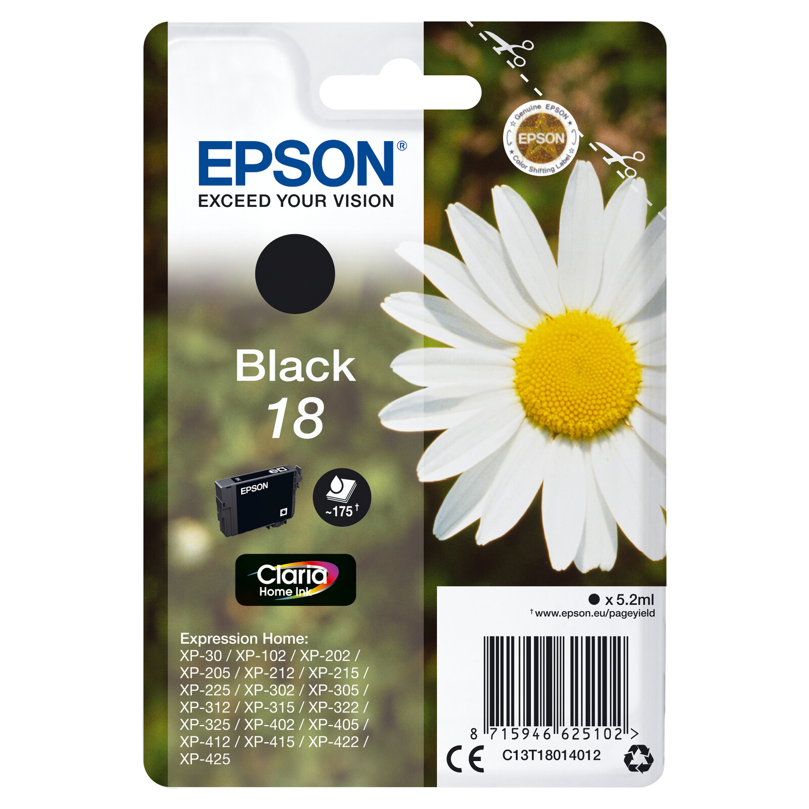 Epson Claria Nr. 18 Tinte Black 5,2ml