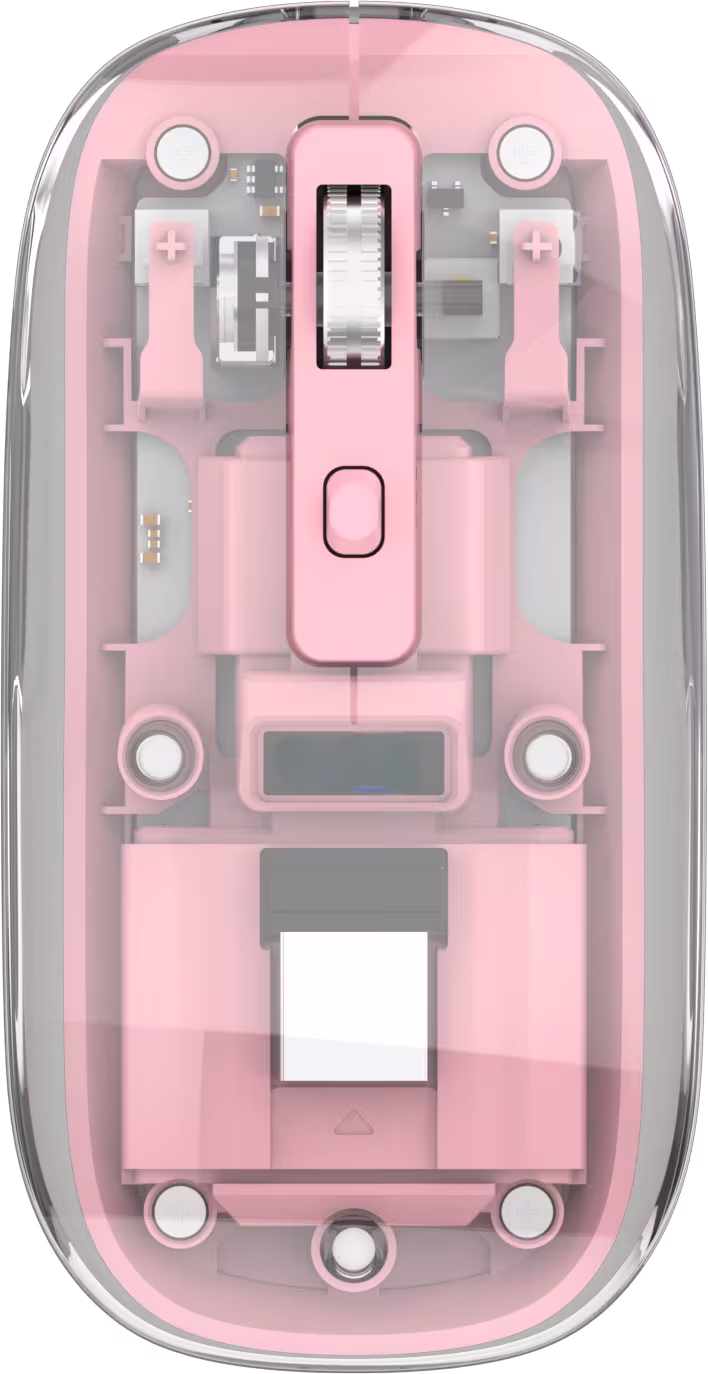Beatec Wireless Mouse Ghost 3 - transparent pink mit LED