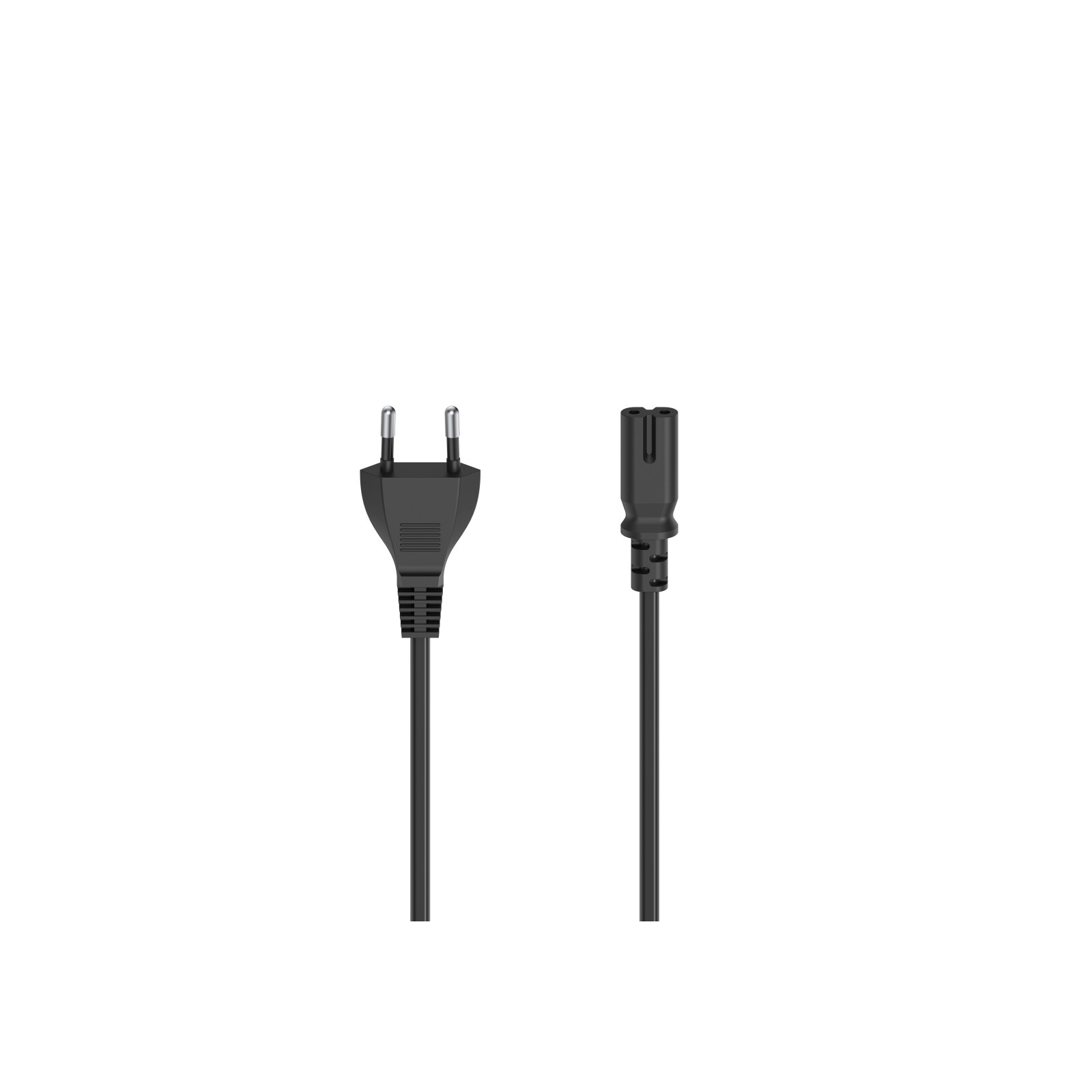Hama Netzkabel Euro-Stecker 2-pol Kupplung 0,75m schwarz 