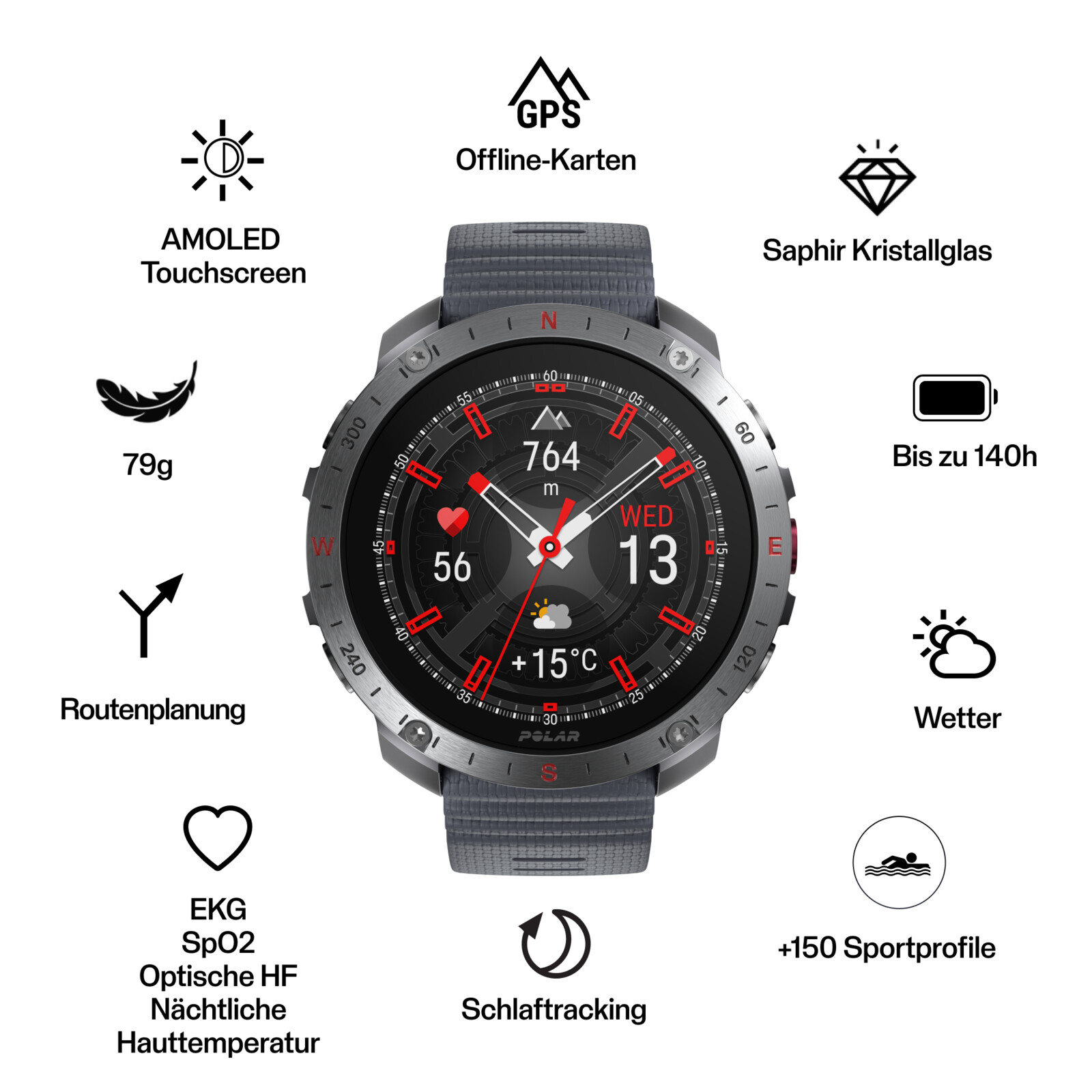 Polar Grit X2 Pro grau S/L