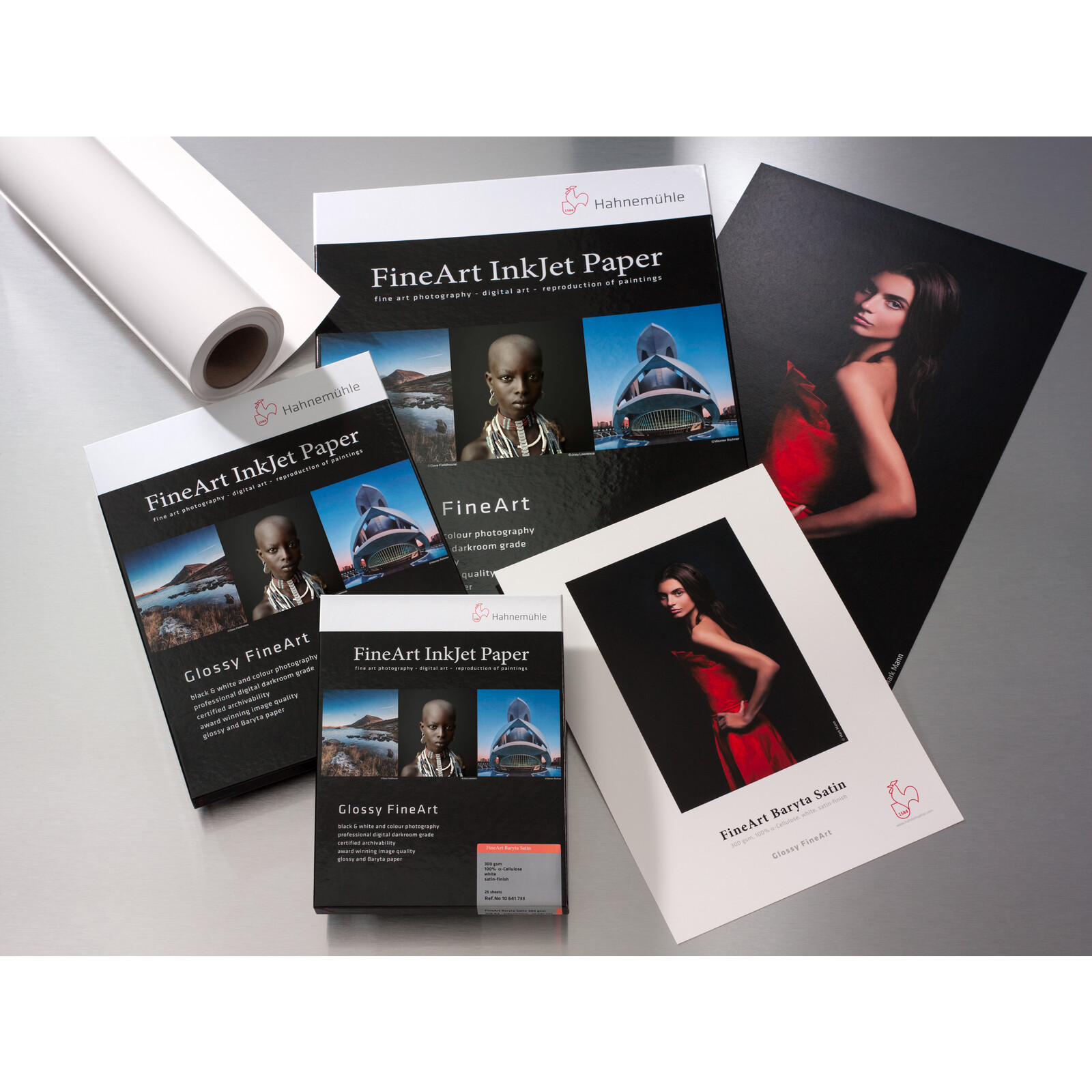 Hahnemühle FineArt Baryta Satin 300gsm 17" Rolle 12m 
