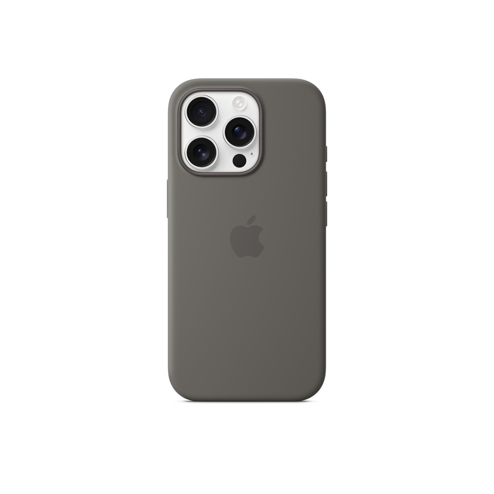 Apple iPhone 16 Pro Silikon Case mit Magsafe stone gray 