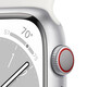 Apple Watch S8 Cellular Edelstahl 45mm Sportband weiß