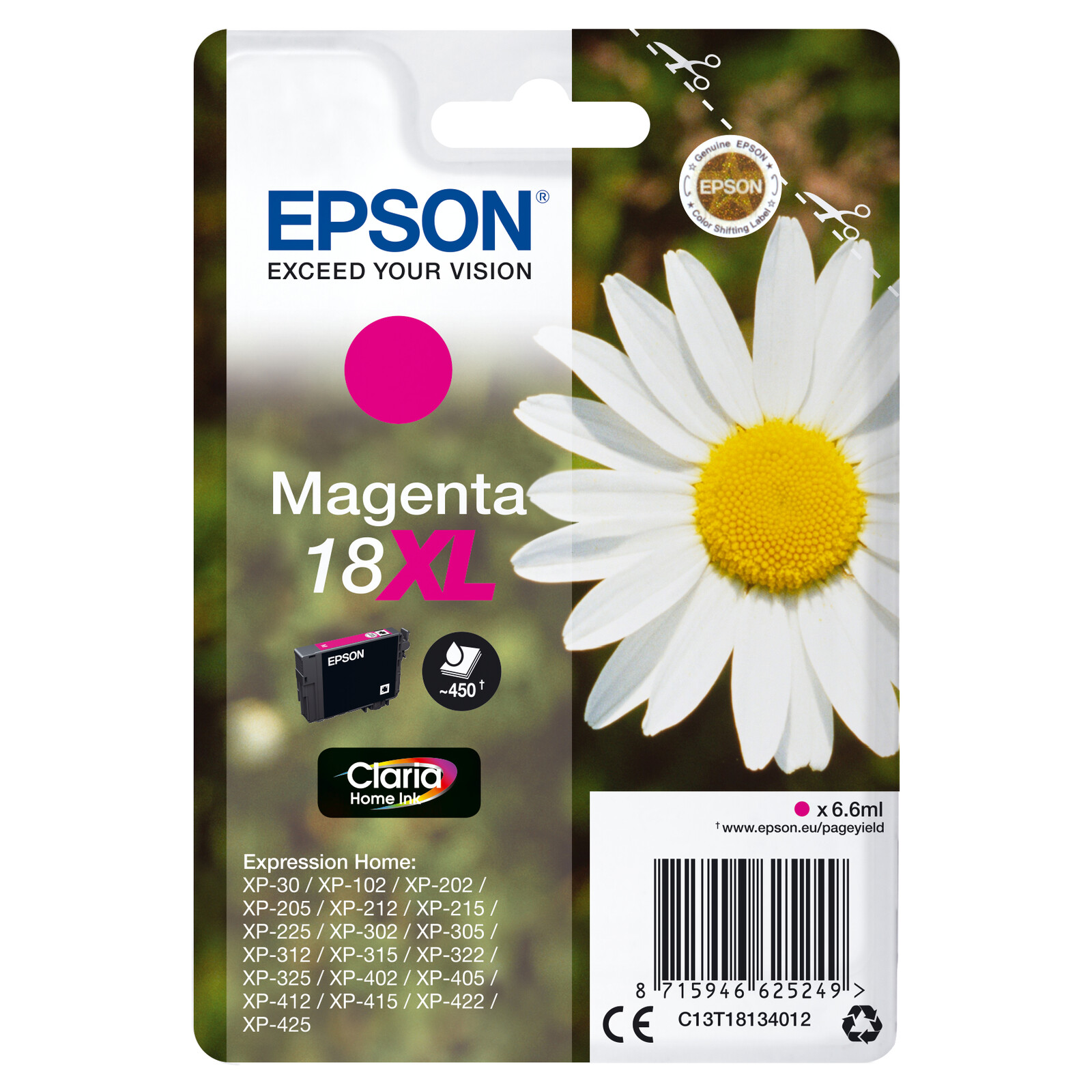 Epson 18XL T1813 Tinte Magenta 6,6ml