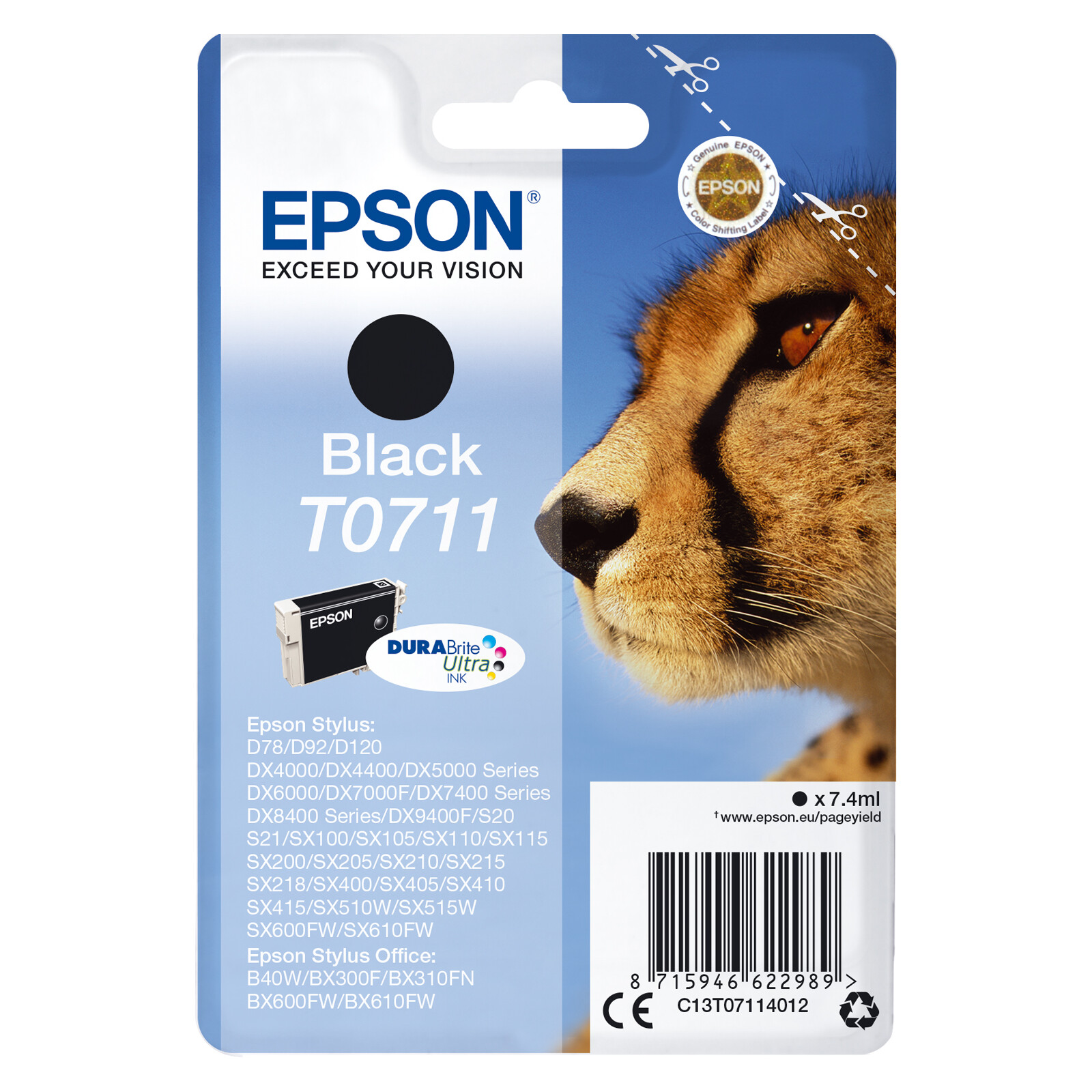 Epson T0711 Tinte Black 7,4ml