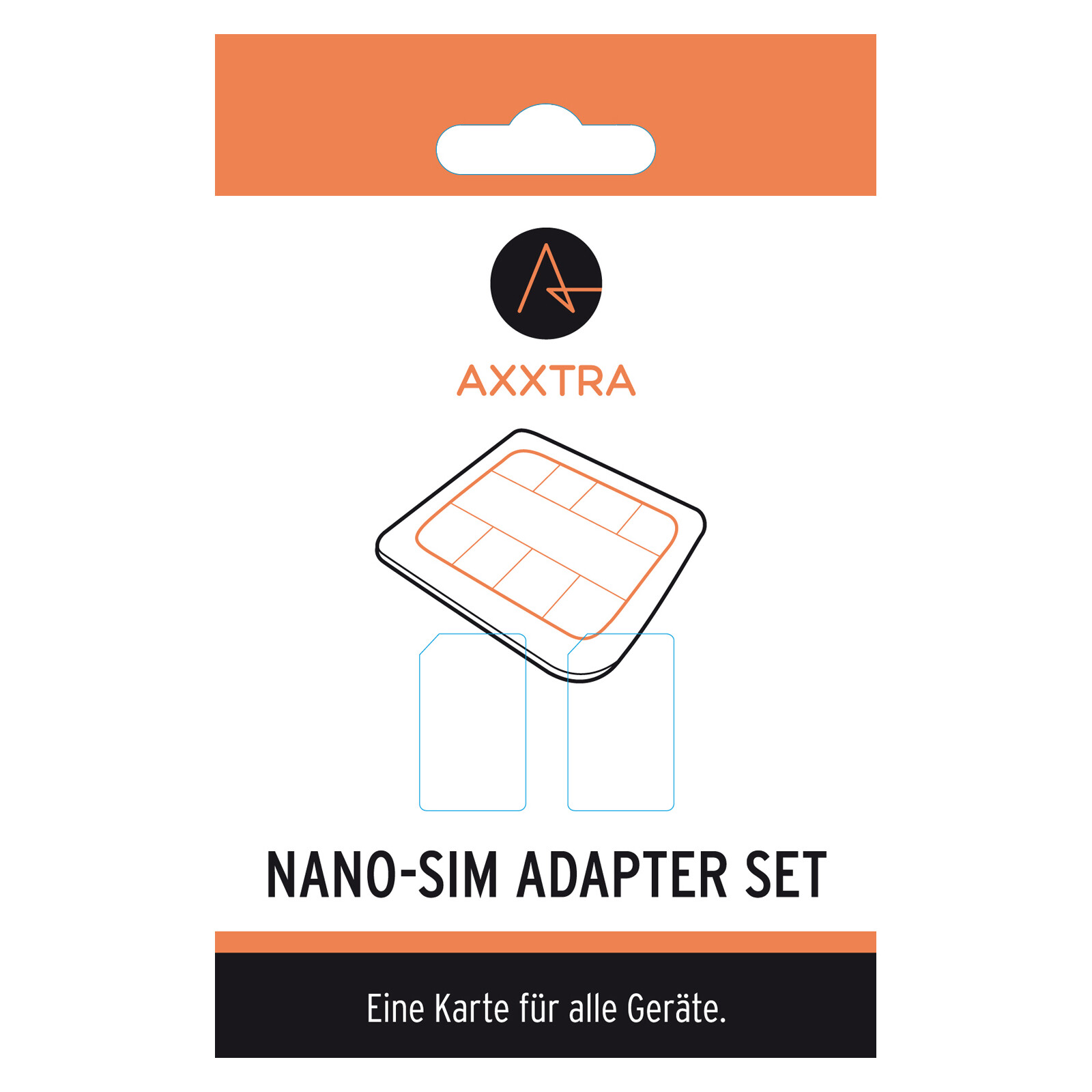 Axxtra Sim Karten Adapterset: 1 x NanoSIM auf MicroSim