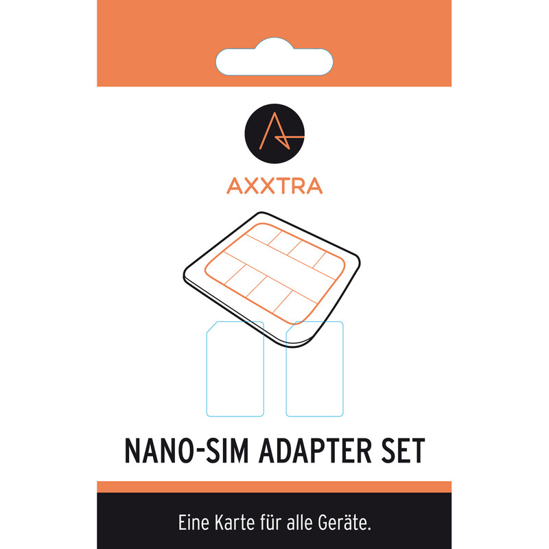 Axxtra Sim Karten Adapterset: 1 x NanoSIM auf MicroSim