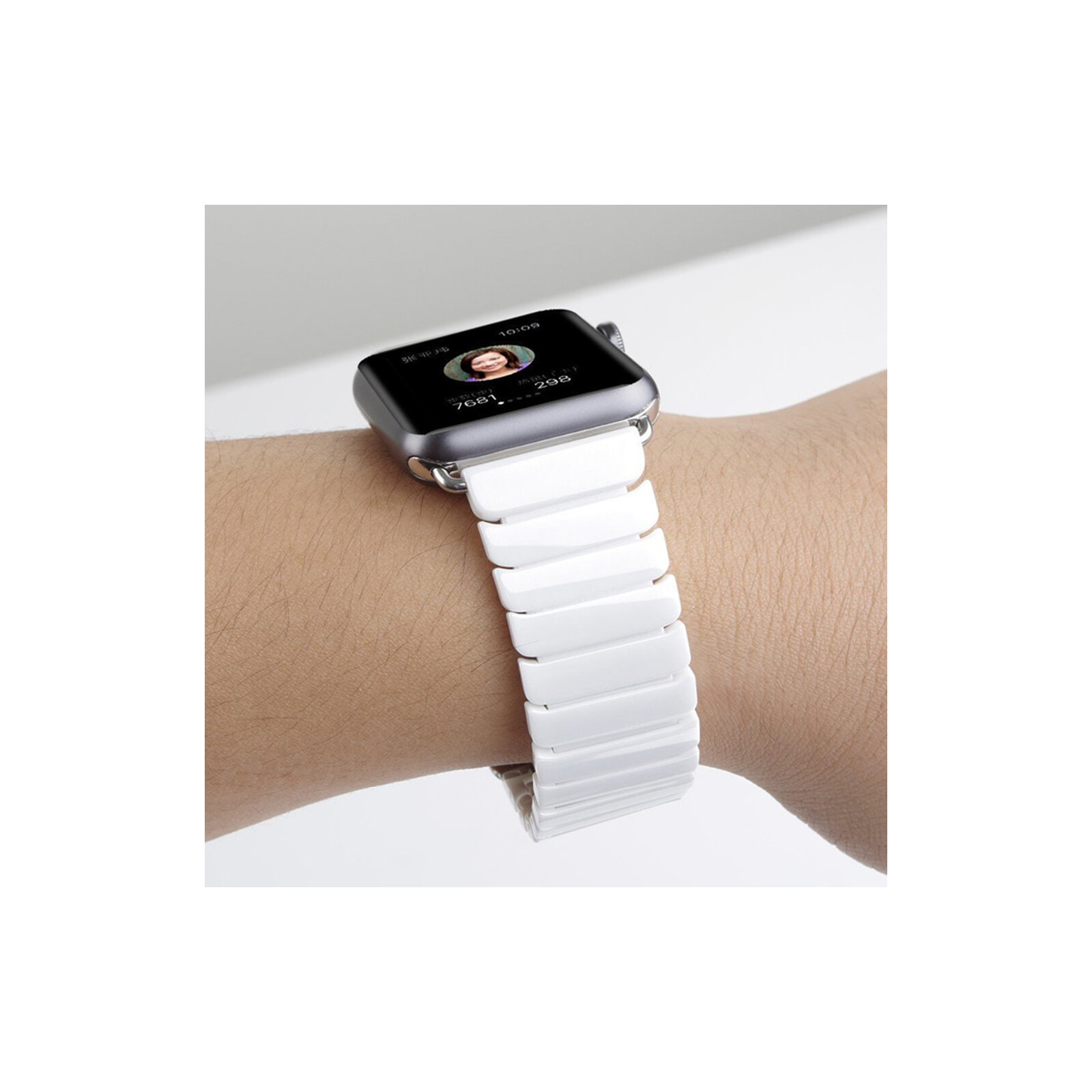 Mika Uhrenarmband Apple 38/40mm Keramik wei&szlig;