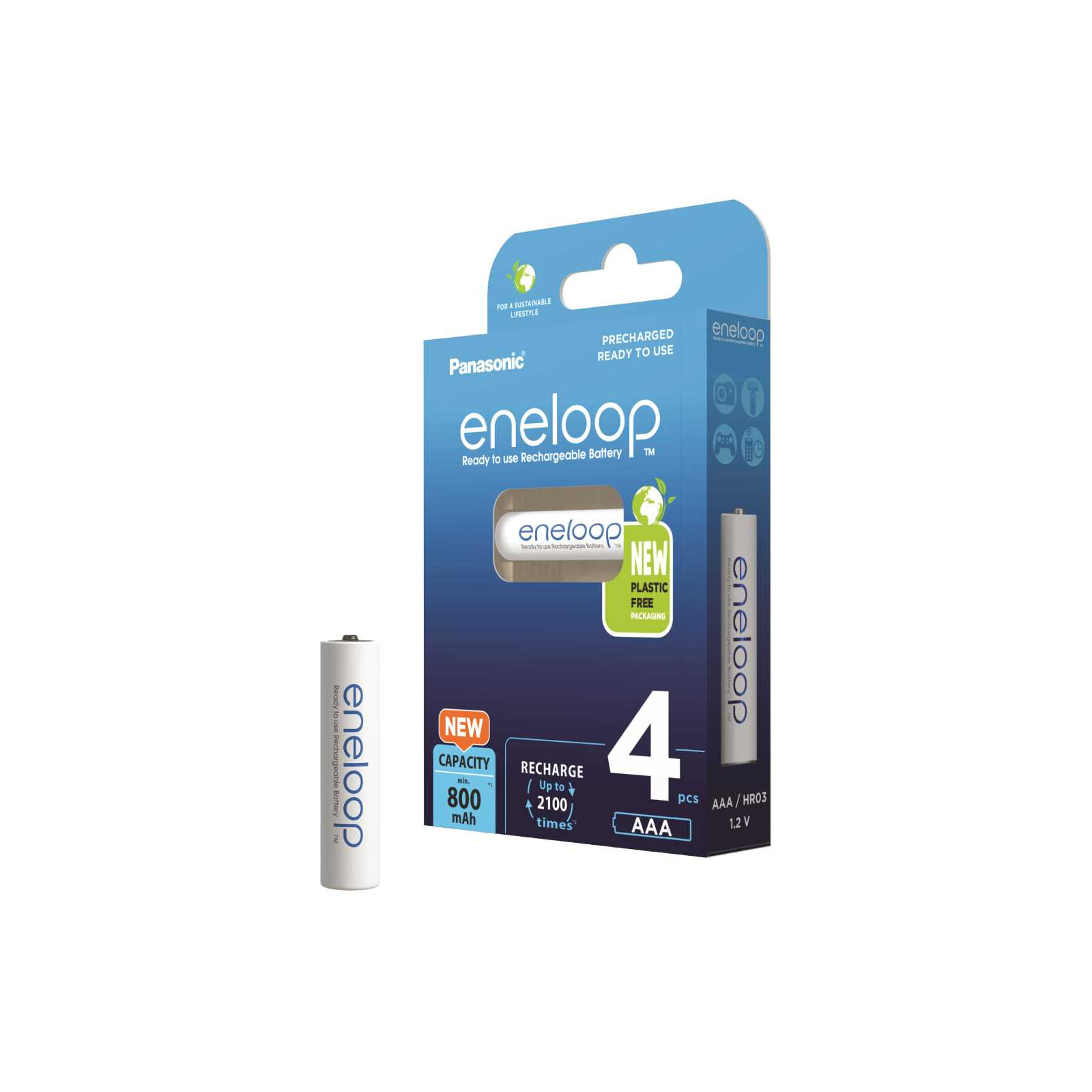PANASONIC Eneloop NiMH-Mignon Akku, 2000mAh, 4 Stück, Inkl. Akkubox