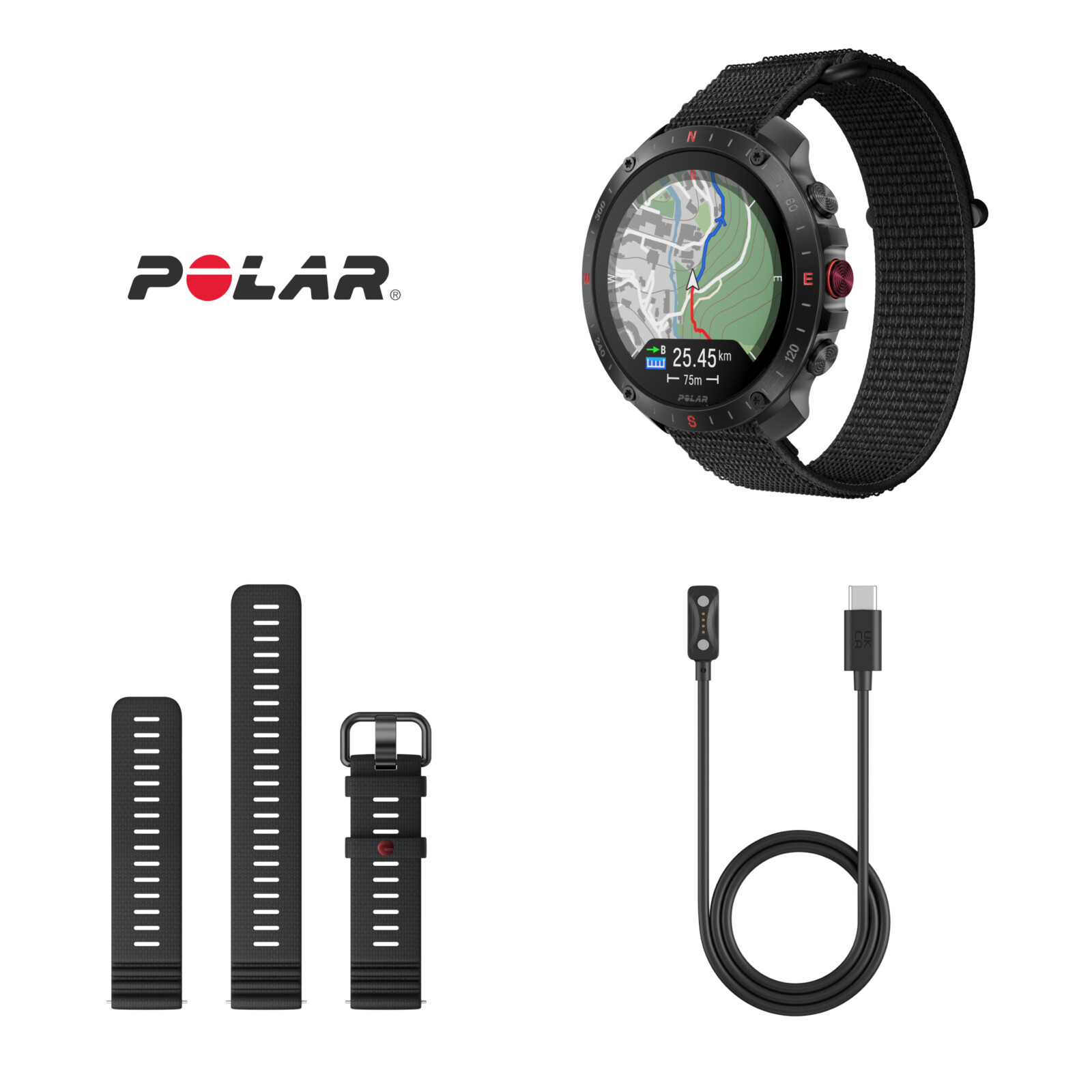 Polar Grit X2 Pro Hook-Loop schwarz