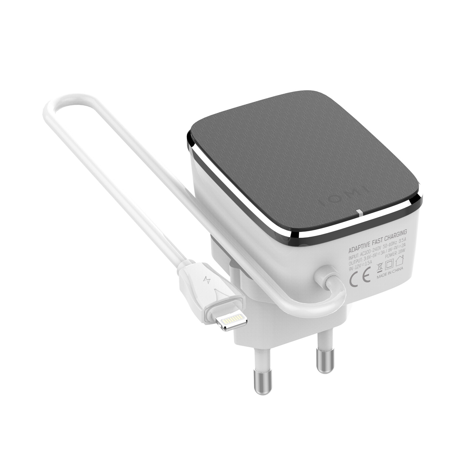 IOMI Wallcharger Lightning QC 3.0 schwarz