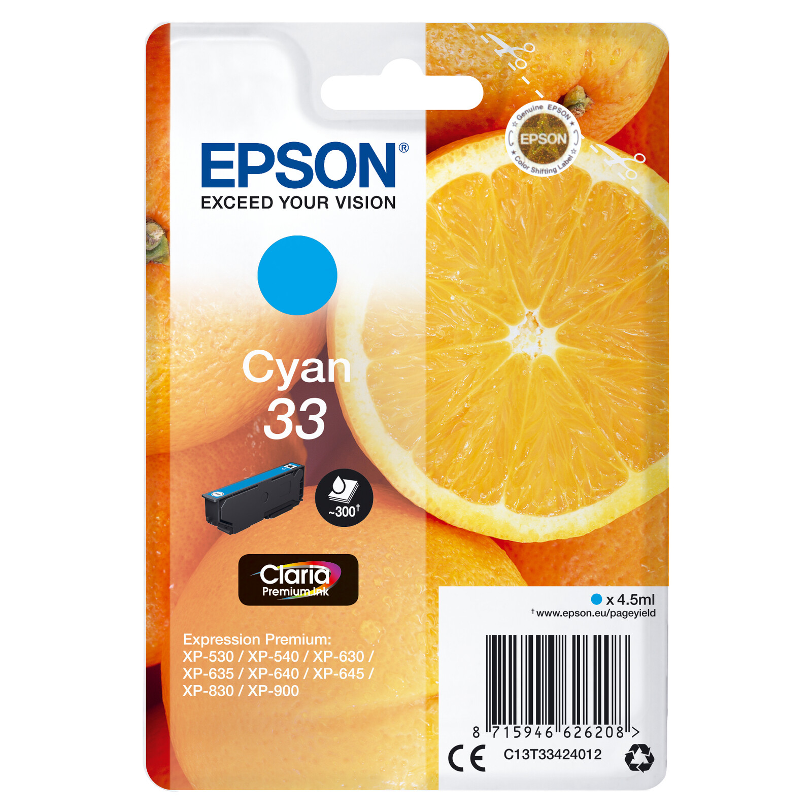 Epson 33 T3342 Tinte Cyan 4,5ml