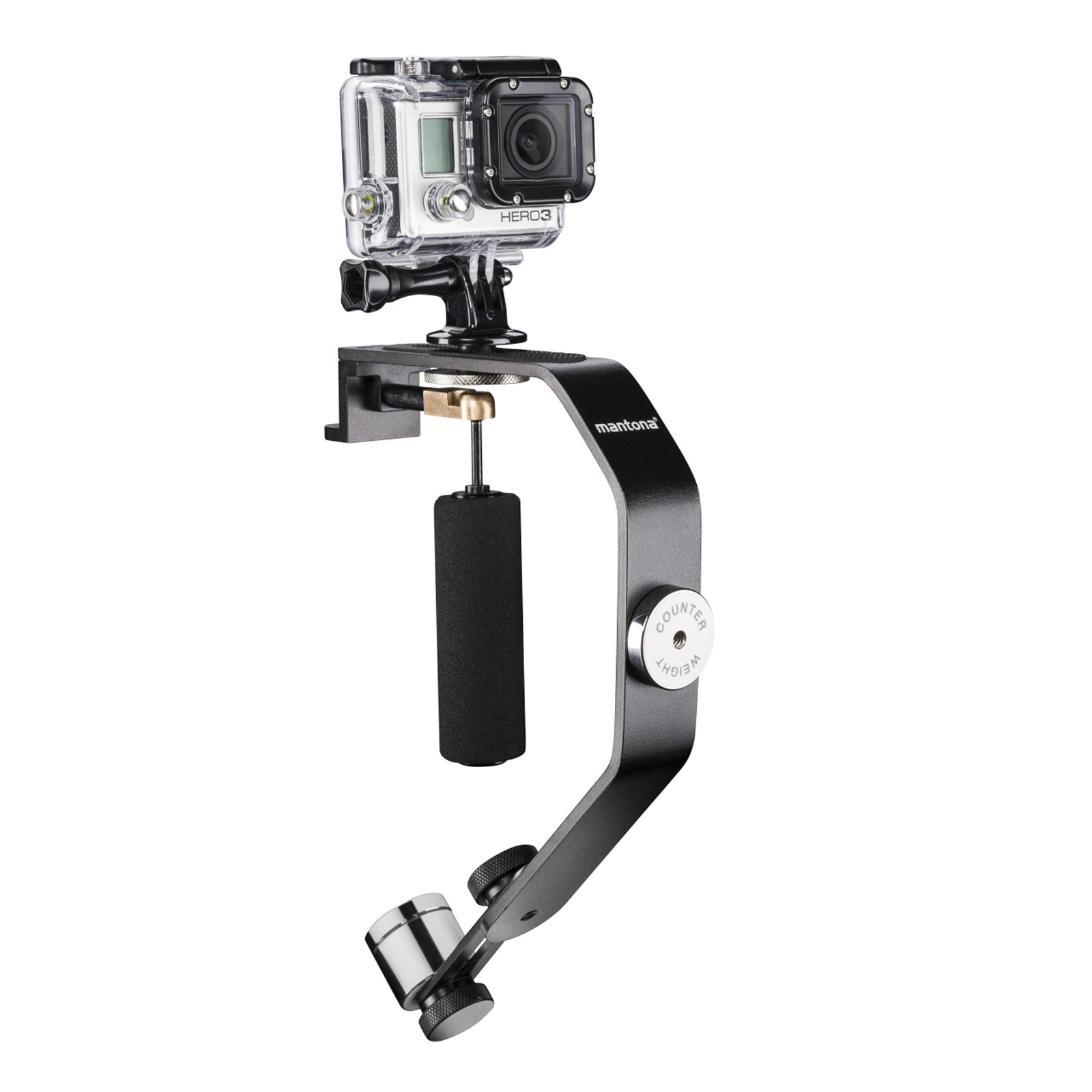 Mantona Schwebestativ f&uuml;r Action Cams mit 1/4 Zoll Gewinde