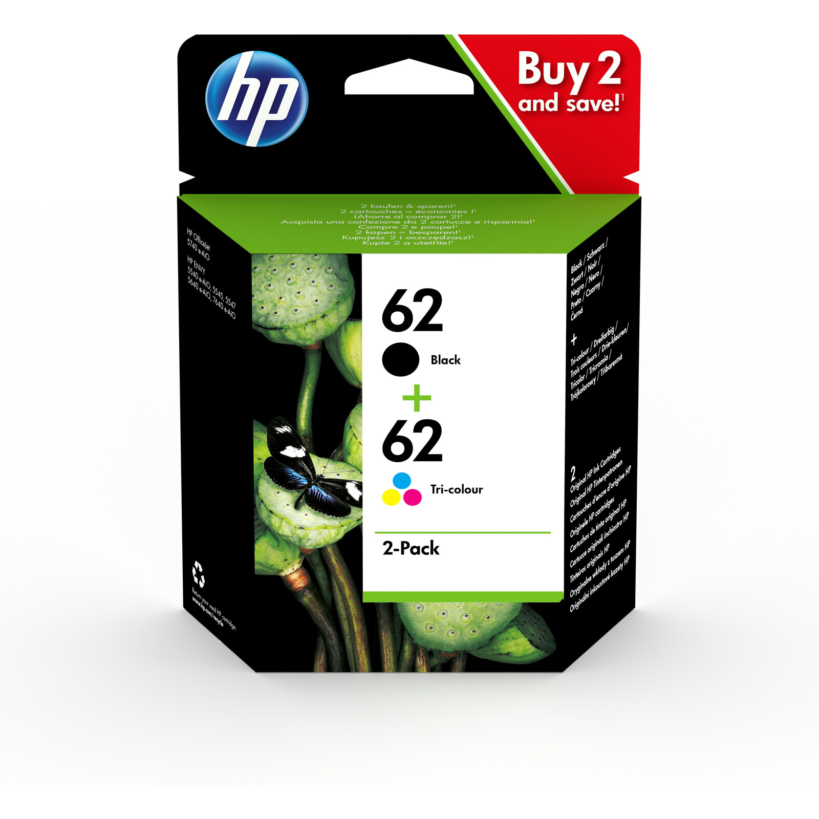 HP 62 Tinte Combo Pack