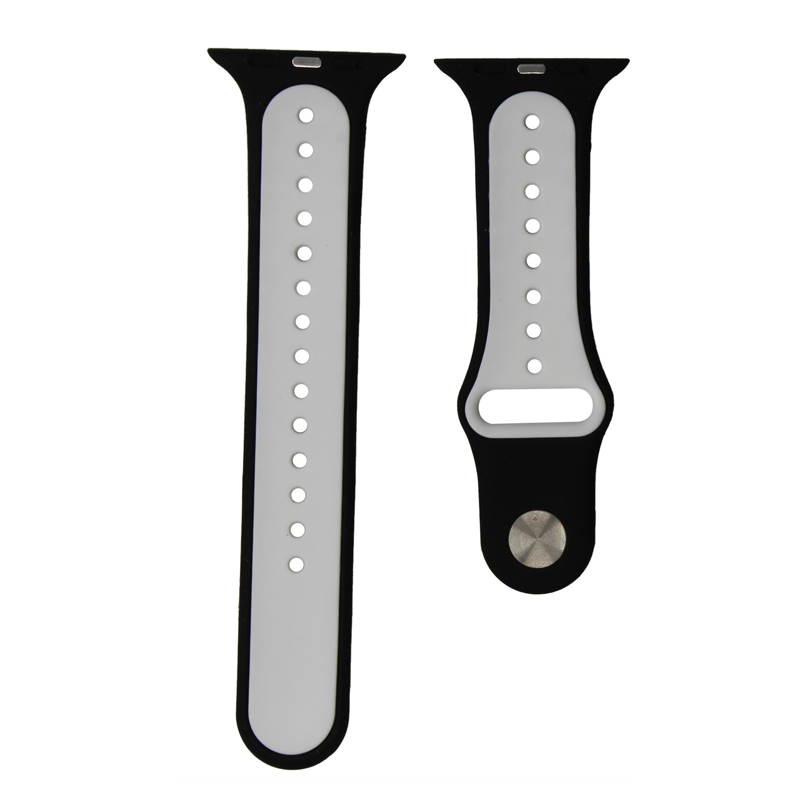 Mika Uhrenarmband Apple 42/44mm Silikon schwarz/weiß