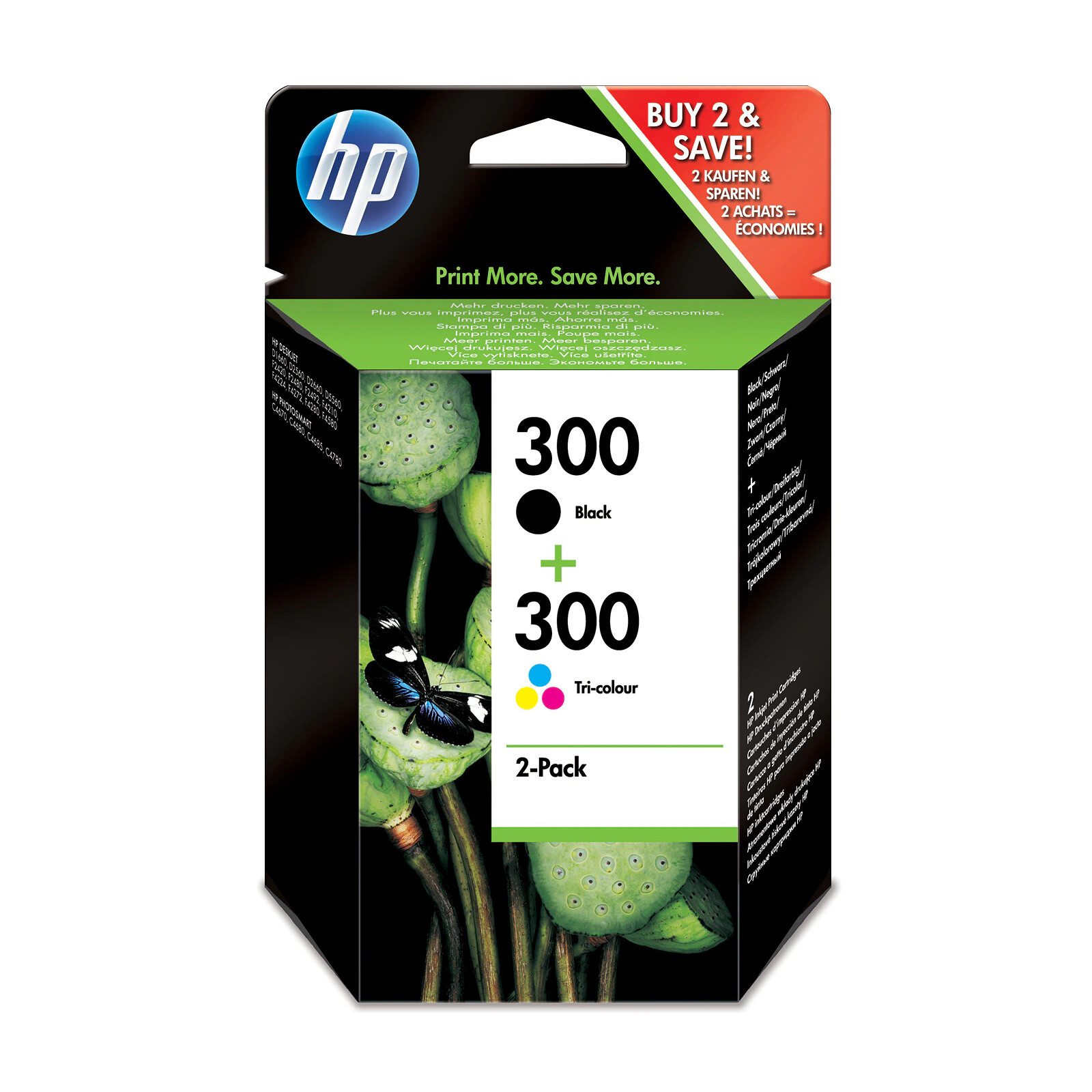 HP 300 Tinte black + color