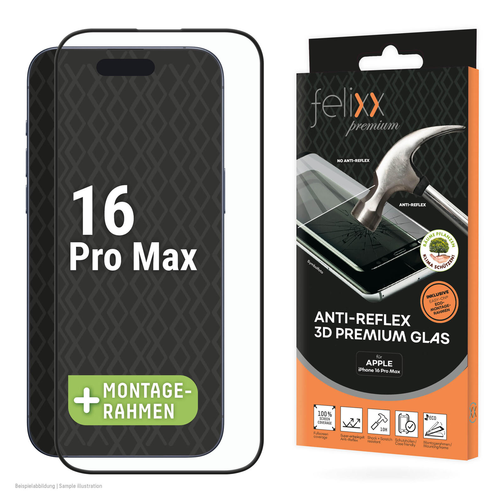 Felixx Glas Full 3D Anti-Reflex Apple iPhone 16 Pro Max