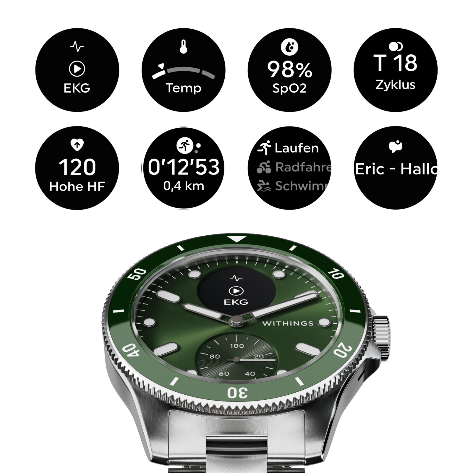 Withings ScanWatch Nova gr&uuml;n