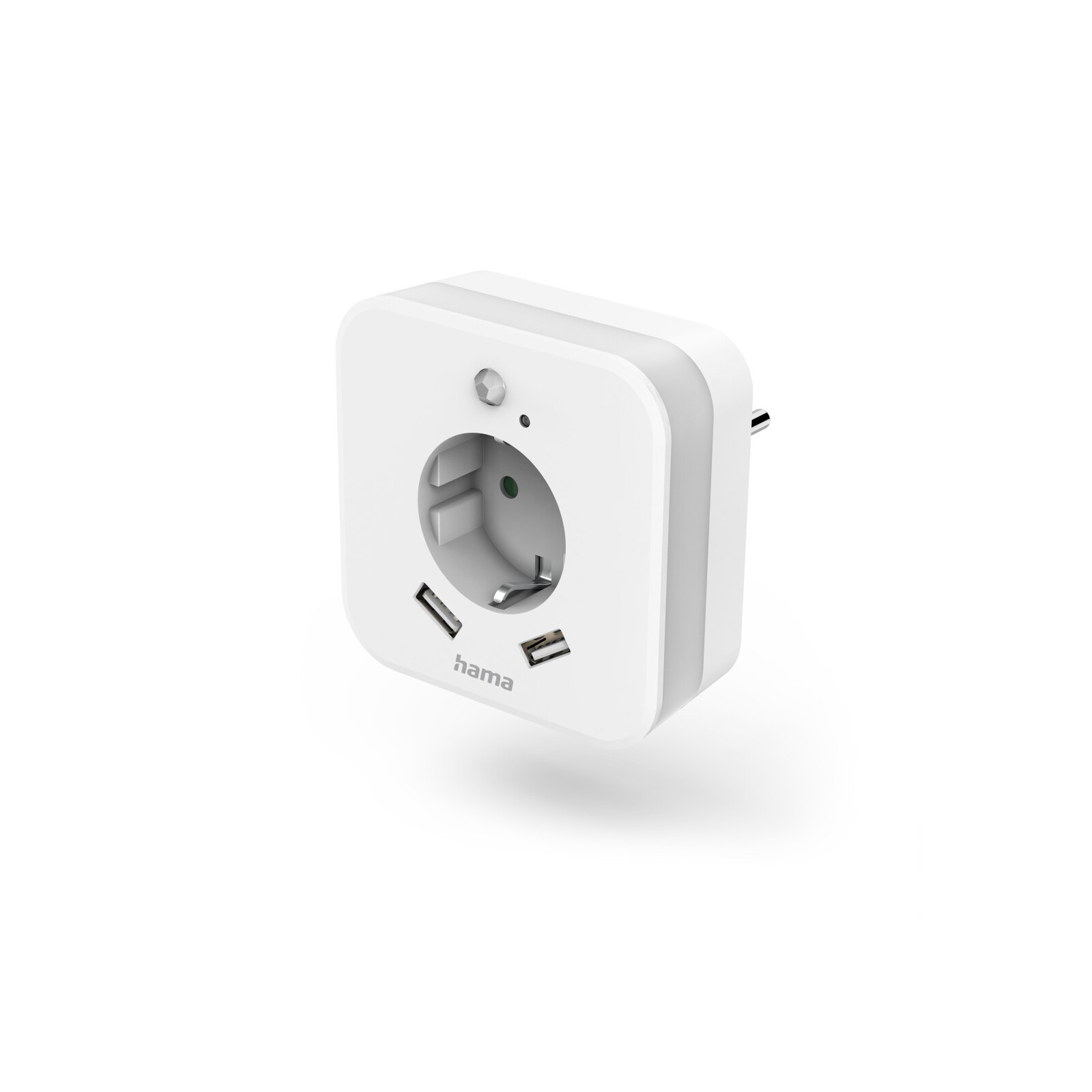 Hama LED-Nachtlicht mit Steckdose 2 USB-Ausgänge