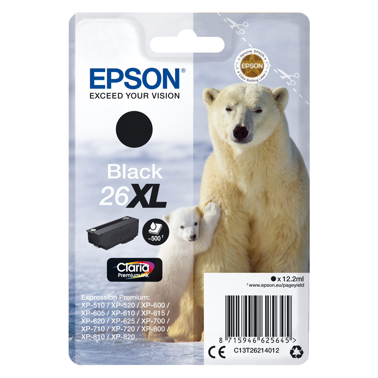 Epson 26XL T2621 Tinte Black 12,2ml