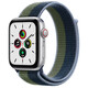 Apple Watch SE Cellular Alu silber 44mm Sport Loop blau/grün