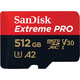 SanDisk mSDXC 512GB Extreme Pro A2 V30 170MB/sek Kit