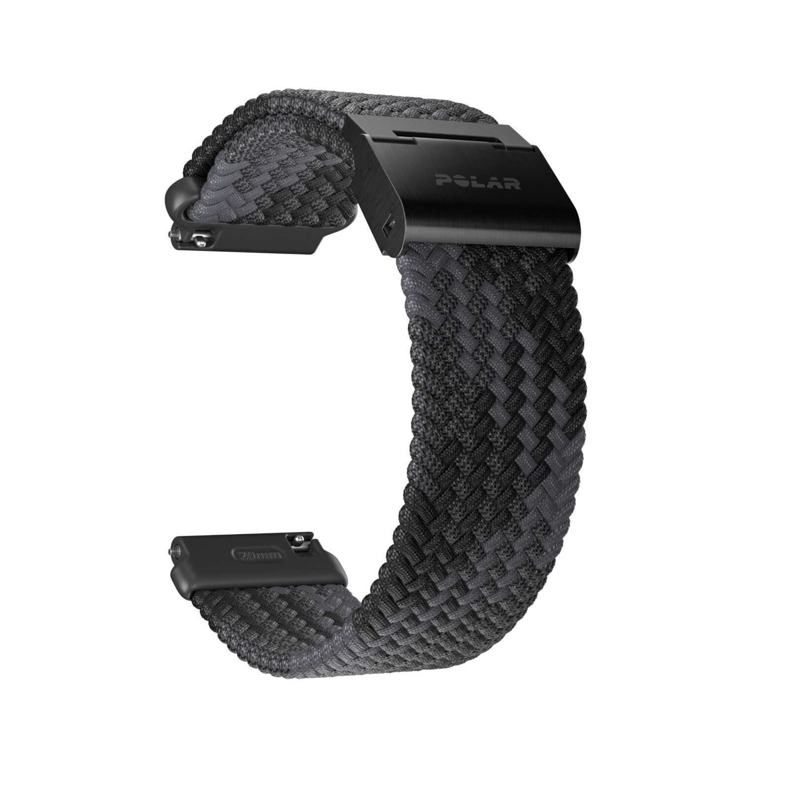 Polar Wechselband 20mm geflochten Garn schwarz S-L