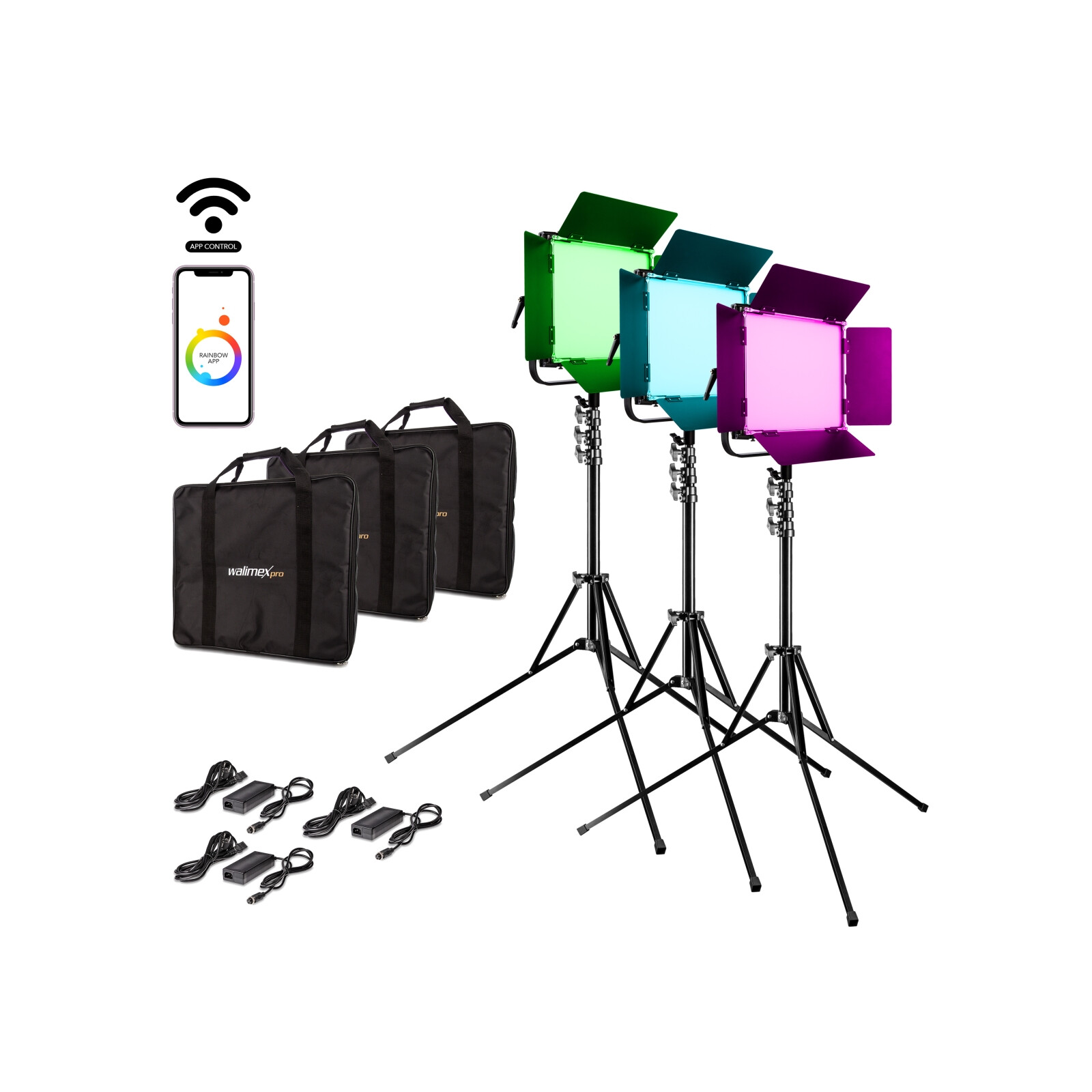 Walimex pro LED Rainbow 50W RGBWW Set 3	