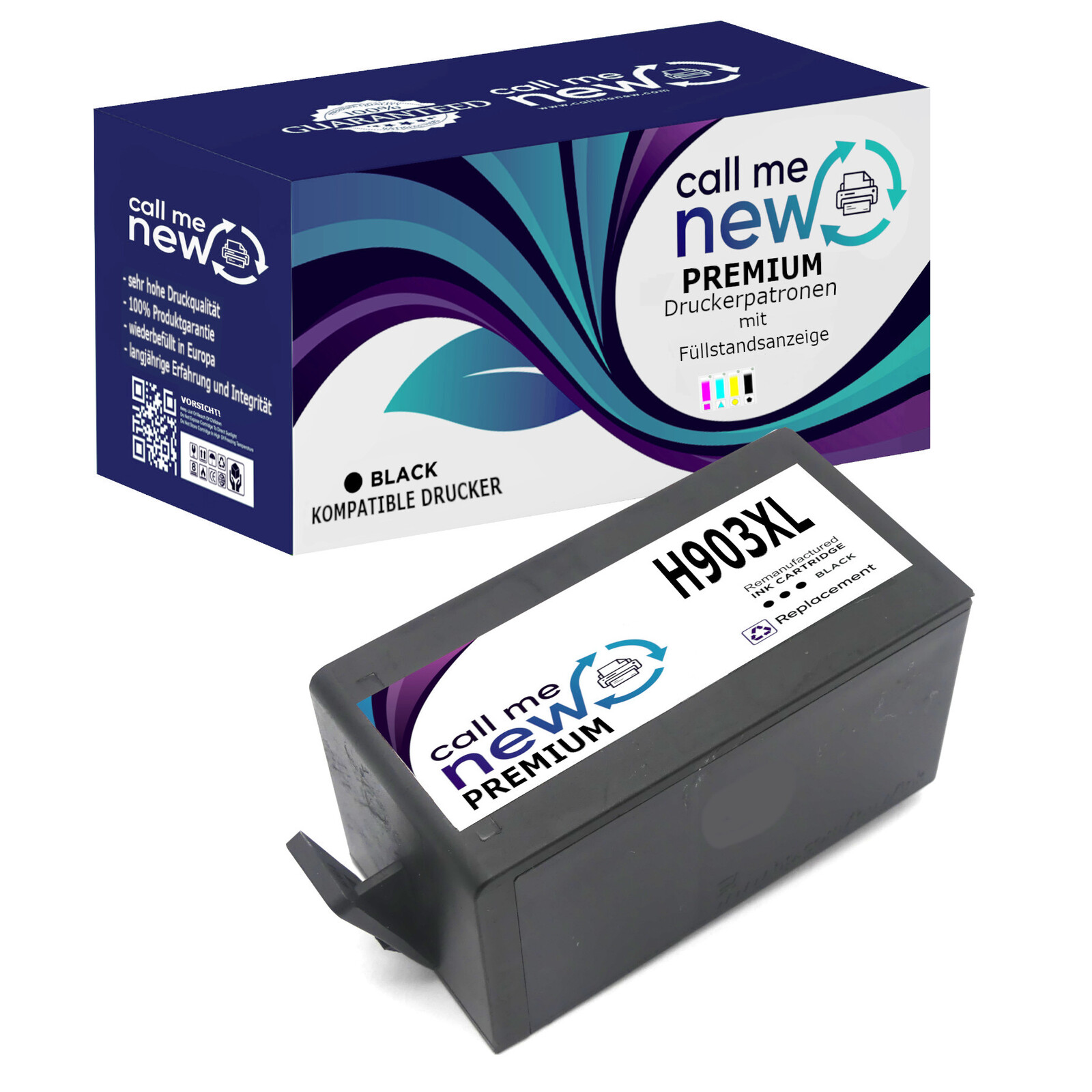 CMN Premium aufber. Tintenpatrone für HP903XL schwarz