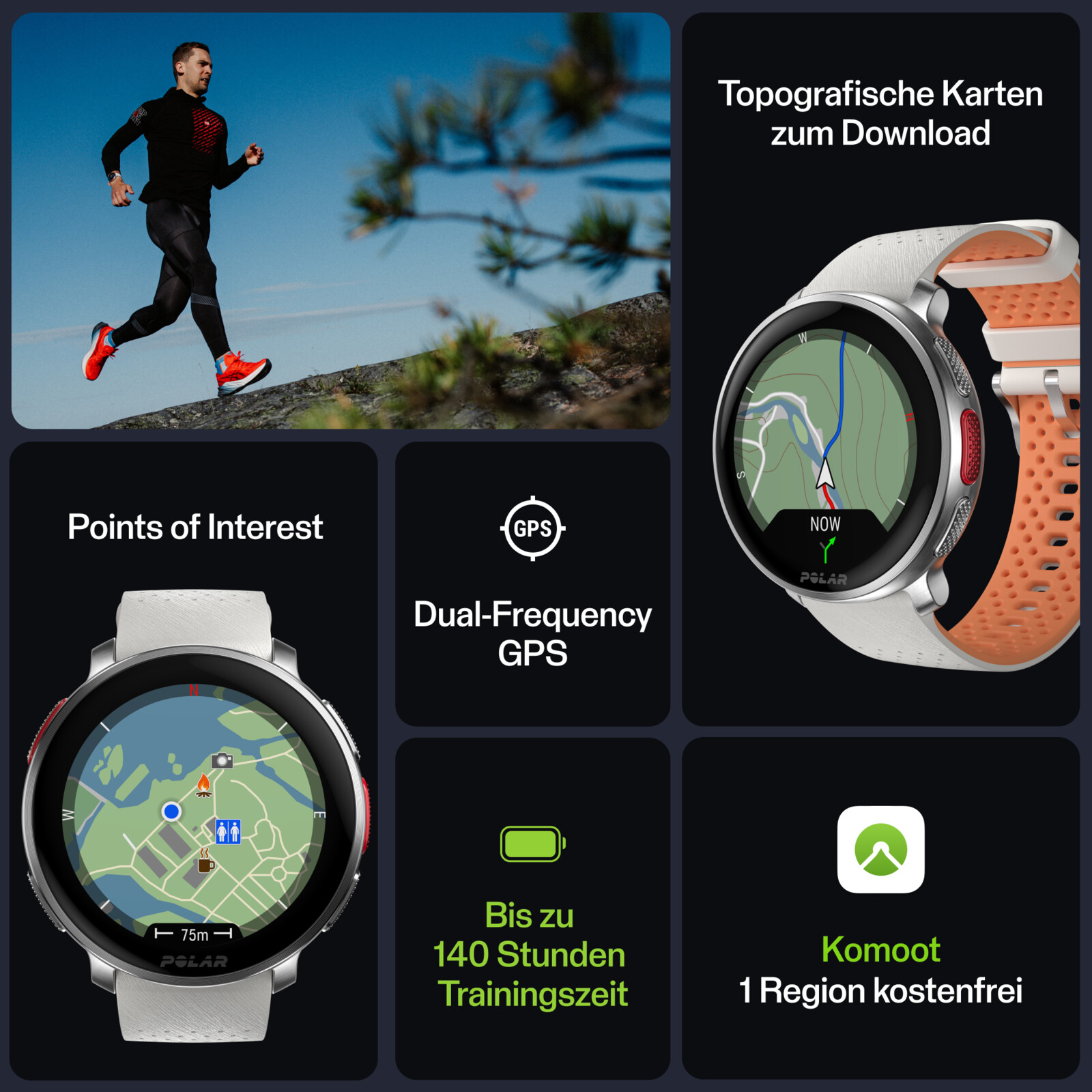 Polar Vantage V3 silver/orange S-L