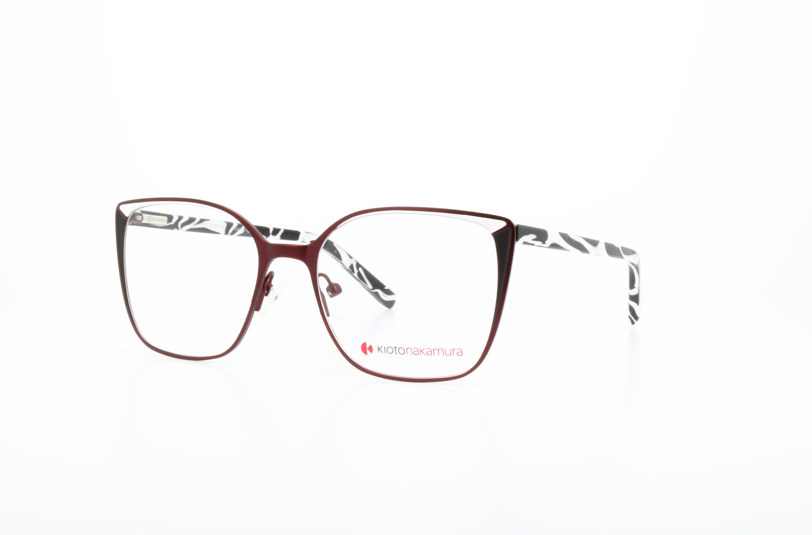 Lunettes De Vue Kioto Nakamura KNM116 - Monture Ovale Noir/Rouge/Argent, Neuve Sans Étiquette