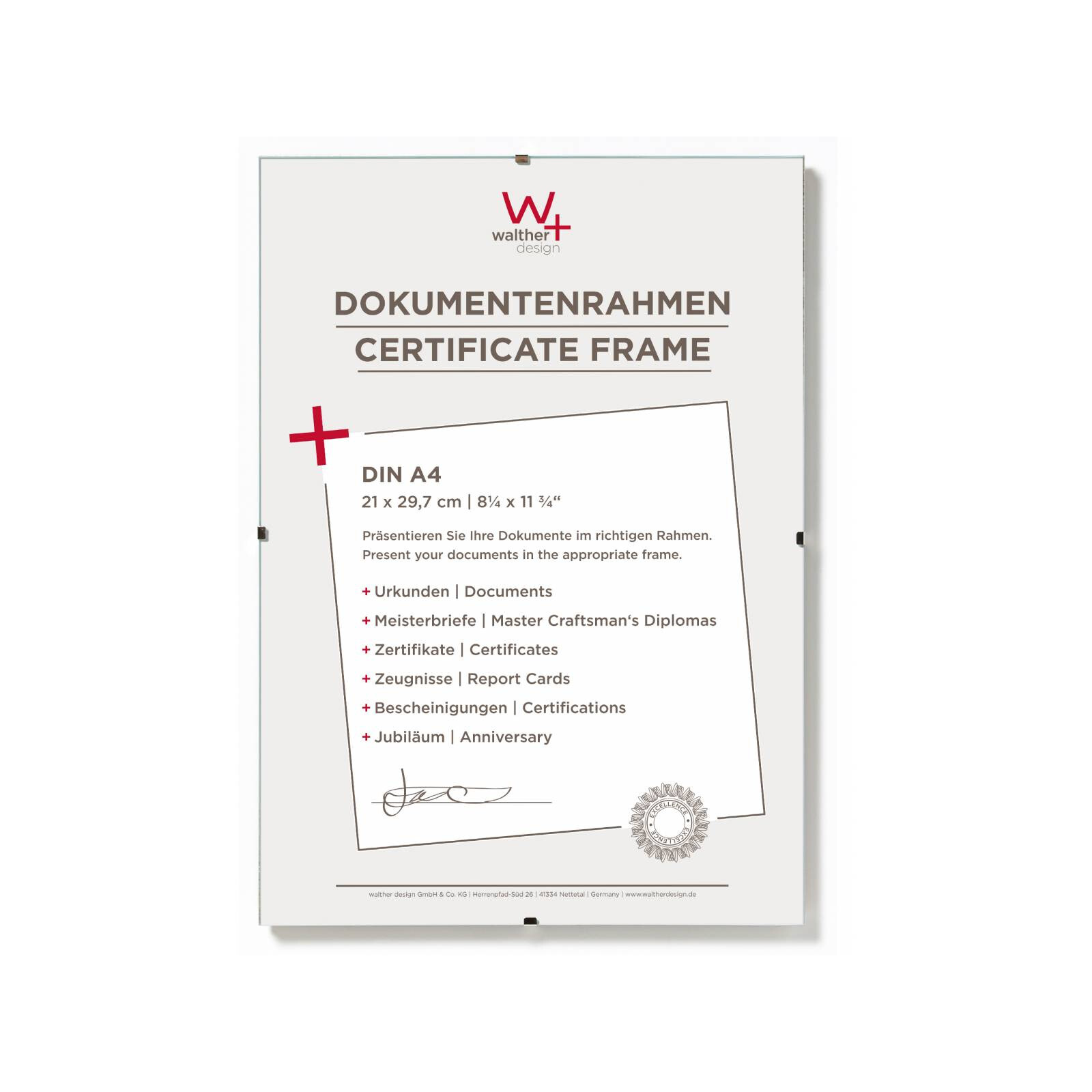 Rahmenloser Bildhalter 21x30cm Reflex