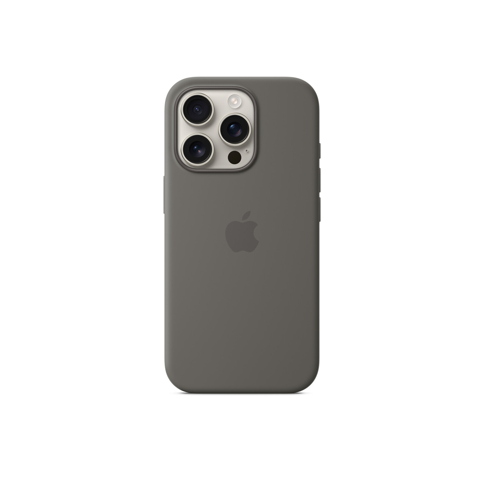 Apple iPhone 16 Pro Silikon Case mit Magsafe stone gray 
