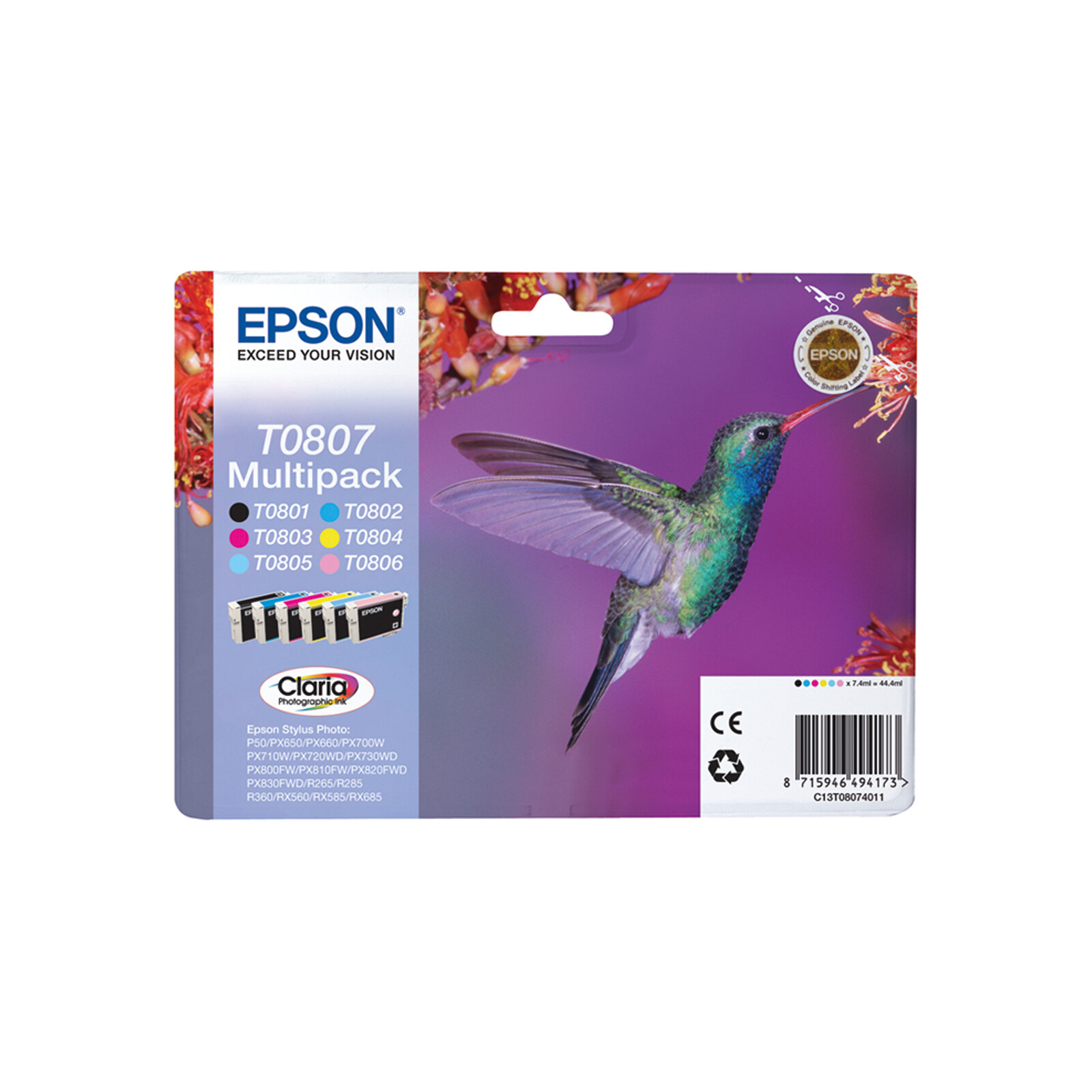 Epson T0807 Tinte Photo Multipack