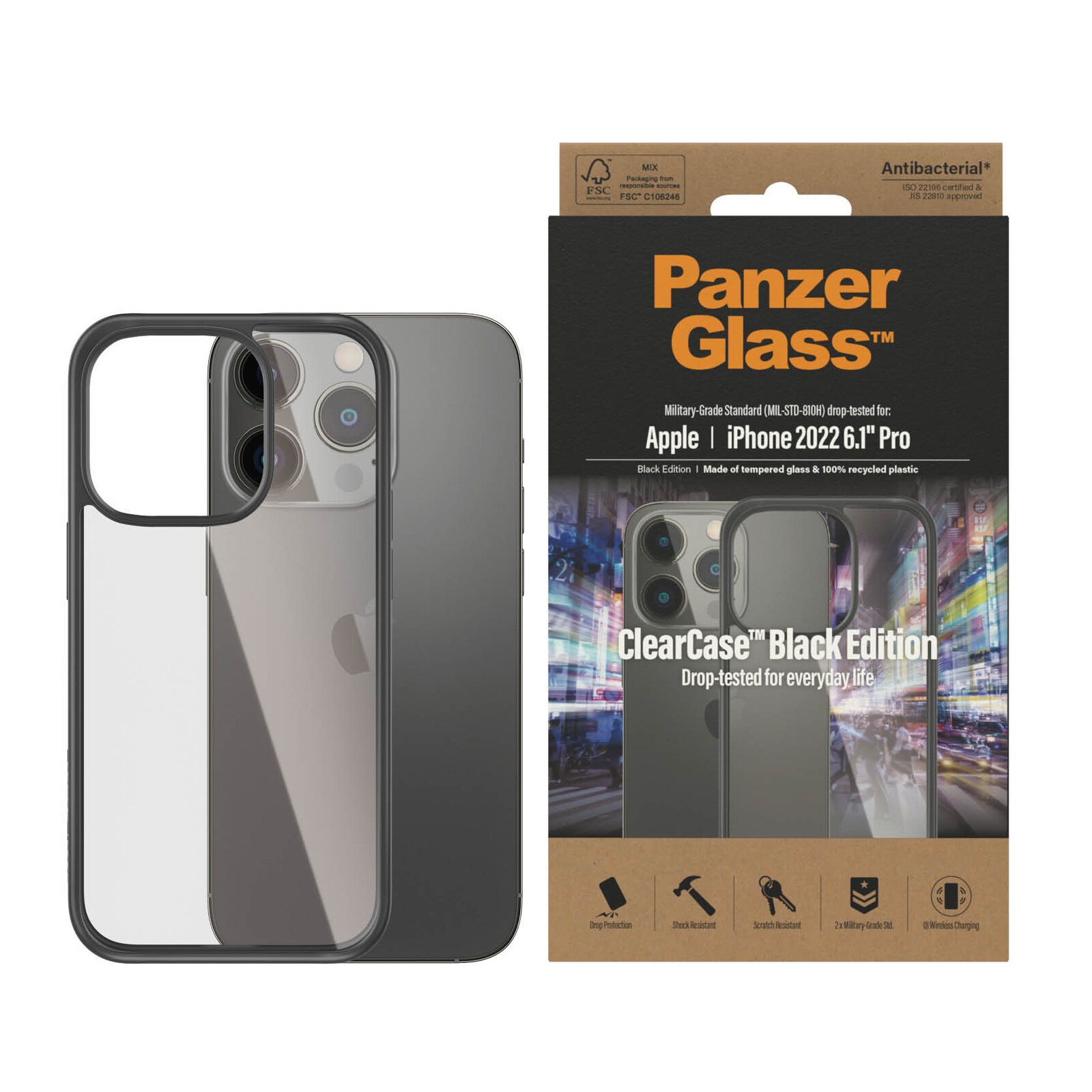 ClearCase mit BlackFrame f&uuml;r Apple iPhone 2022 6.1"Pro
