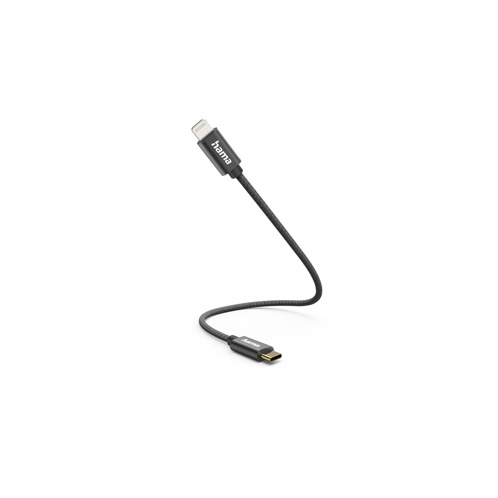 1 Ladekabel USB Type-C Lightning 0,2m schwarz