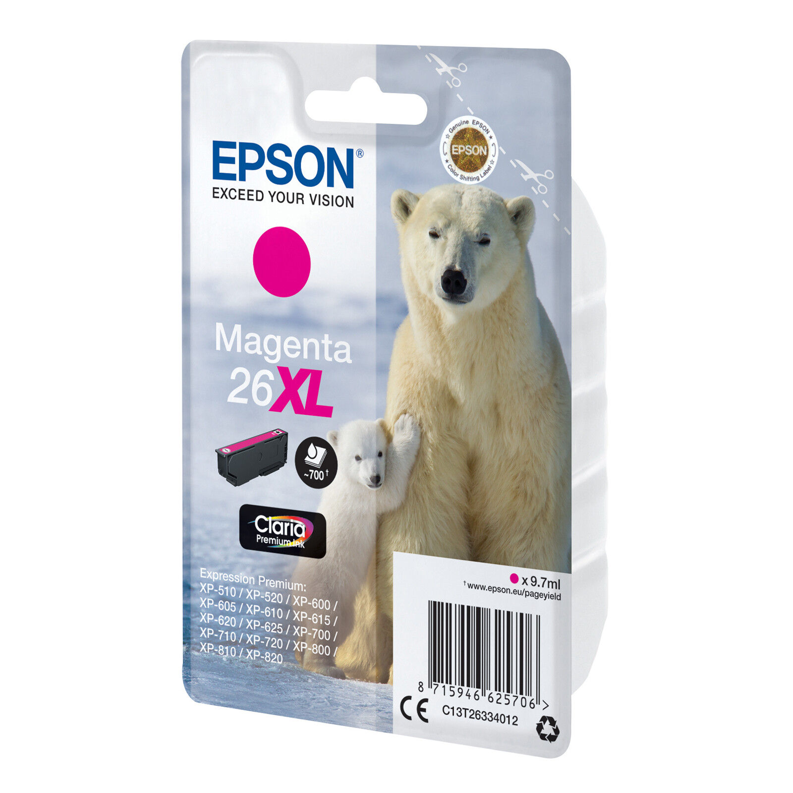 Epson 26XL T2633 Tinte Magenta 9,7ml