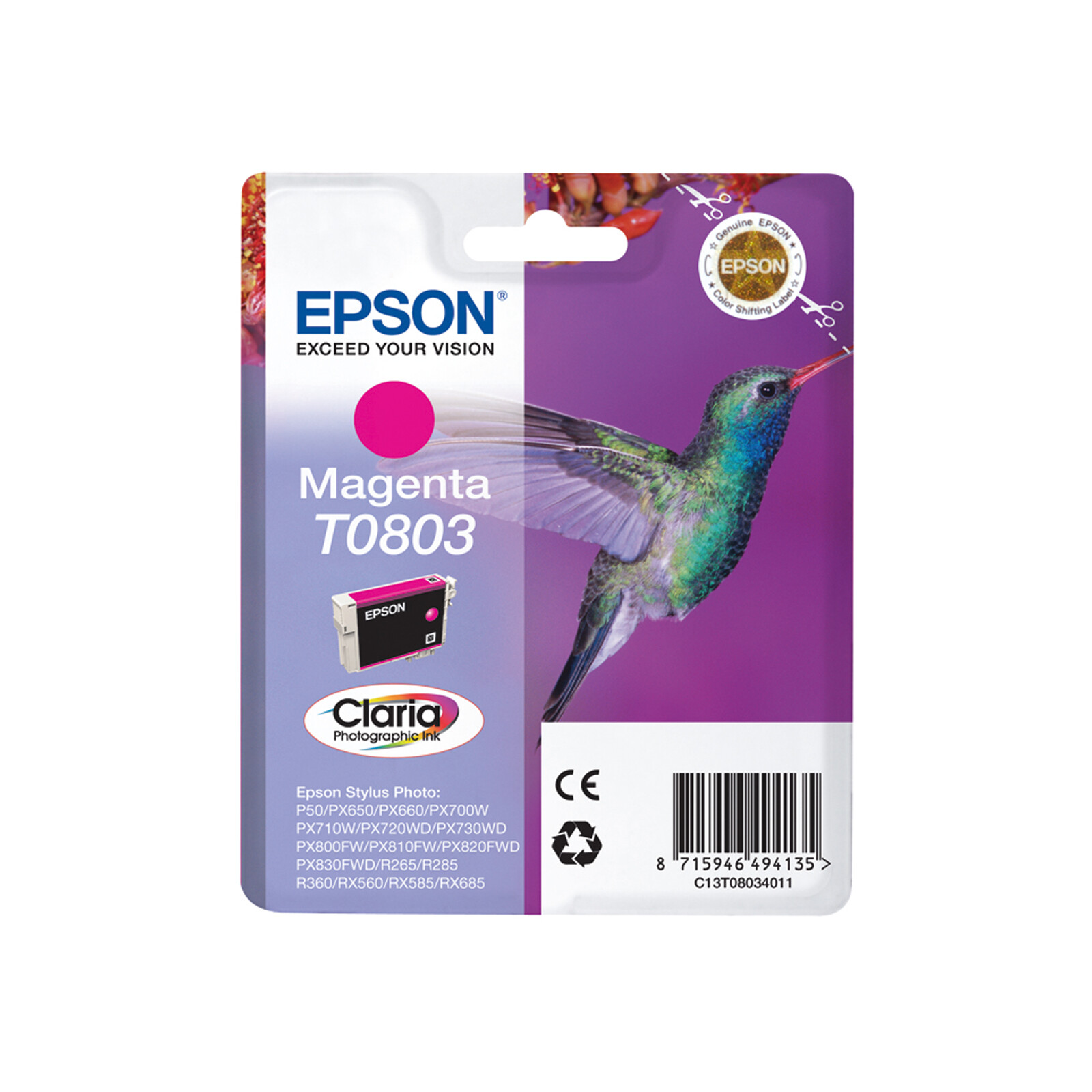 Epson T0803 Tinte Photo Magenta 7,4ml